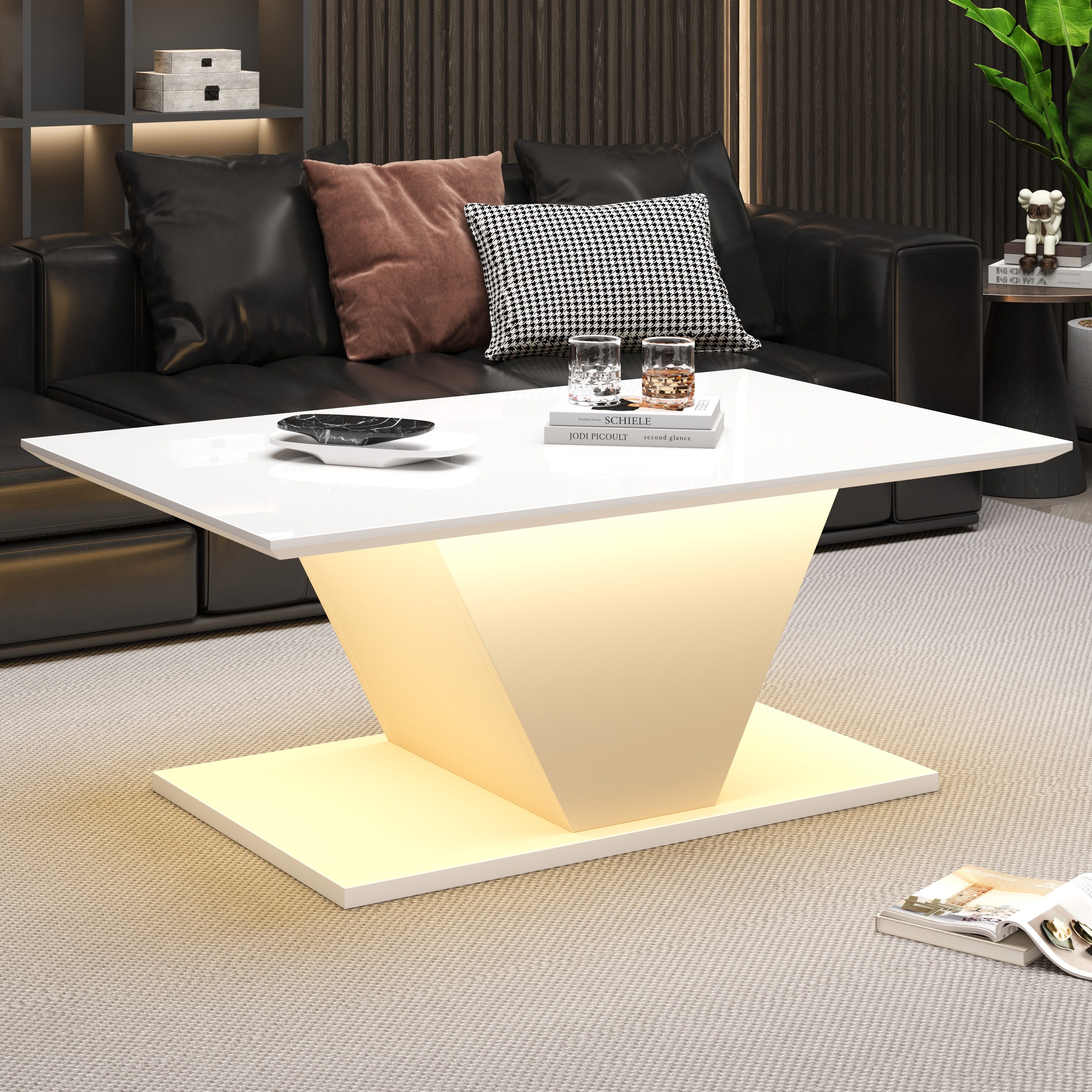 Merax Couchtisch V-förmiger Sofatisch Beistelltisch mit günstig online kaufen