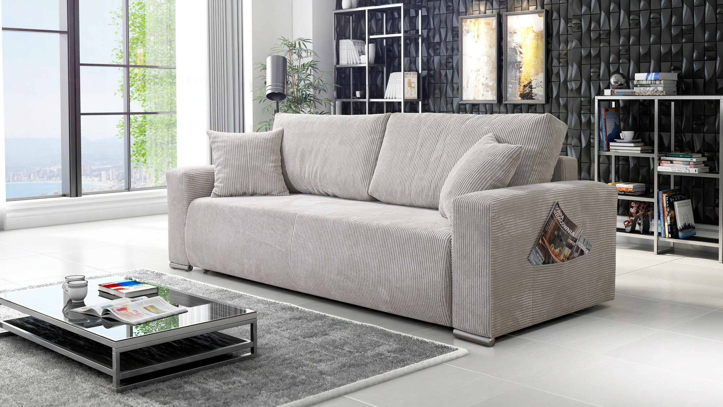 Schlafsofa Cord 3 Couch Küchen-Preisbombe mit Wohnlandschaft -Sitzer Schlaffunktion Sofa Sofa Lincoln Schlaffunktion Sofa Bezug,