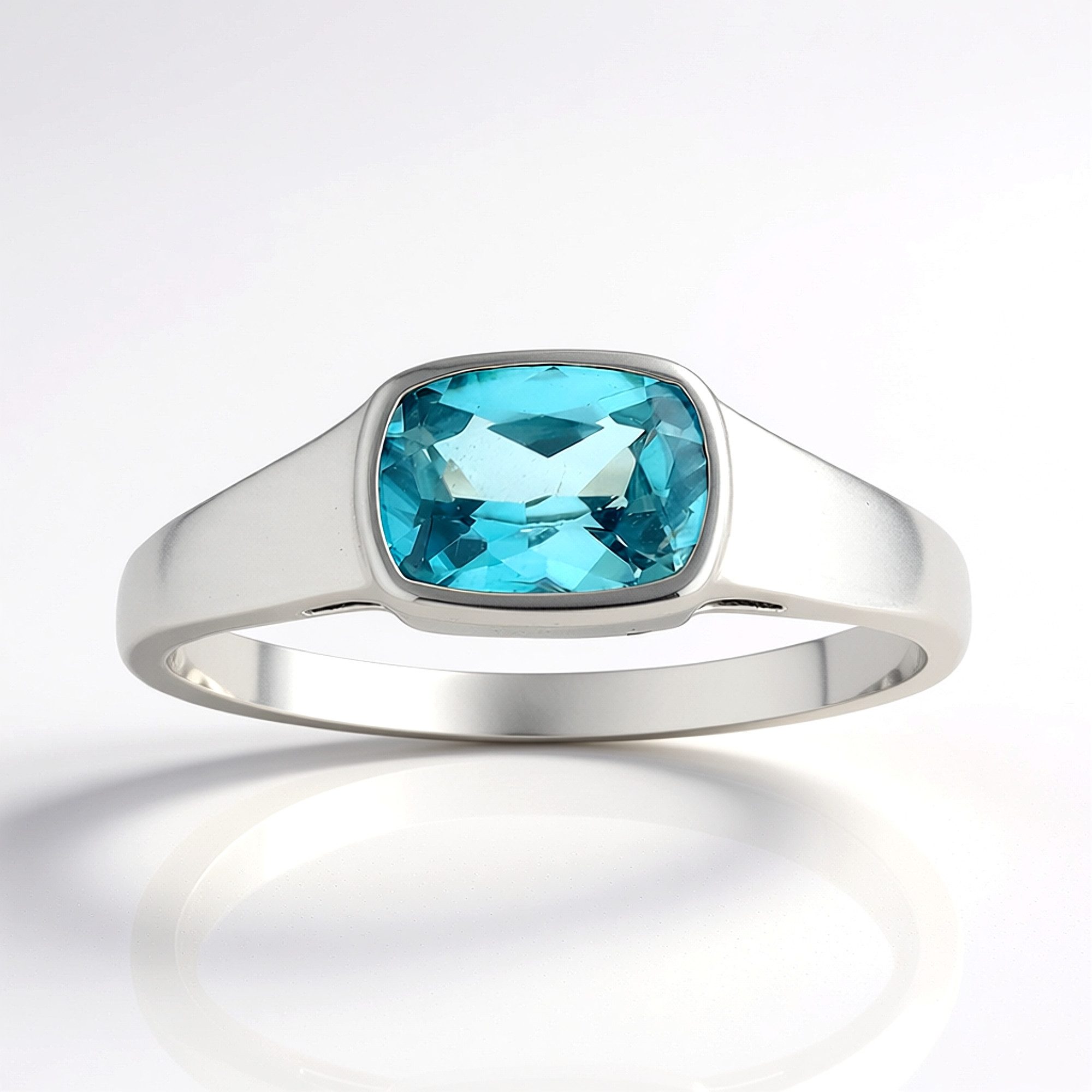 Cavill Solitärring 1,35 ct blauer Zirkon Ring, Sterlingsilber plattiert, Echtschmuck (1-tlg)