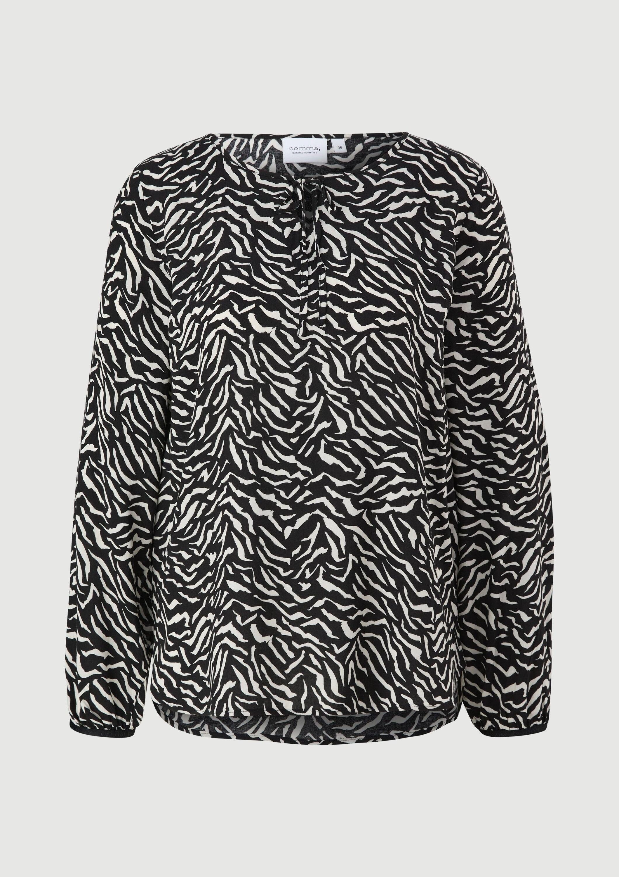 comma Langarmbluse Bluse Tunikabluse aus Viskose
