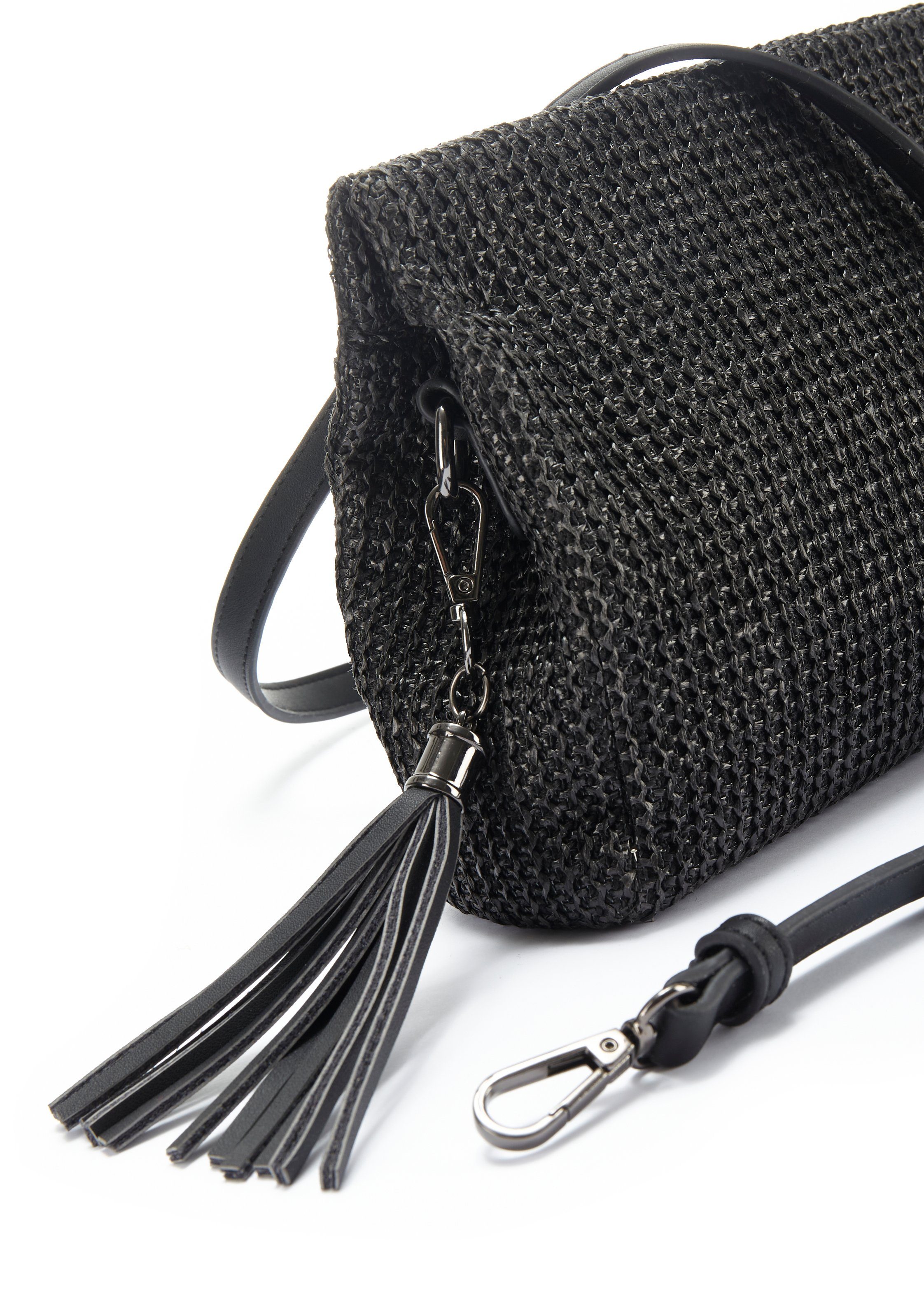 Vivance Umhängetasche Clutch, Handtasche,Schultertasche,Tragetasche,Crossbody Bag, Bast-Optik VEGAN