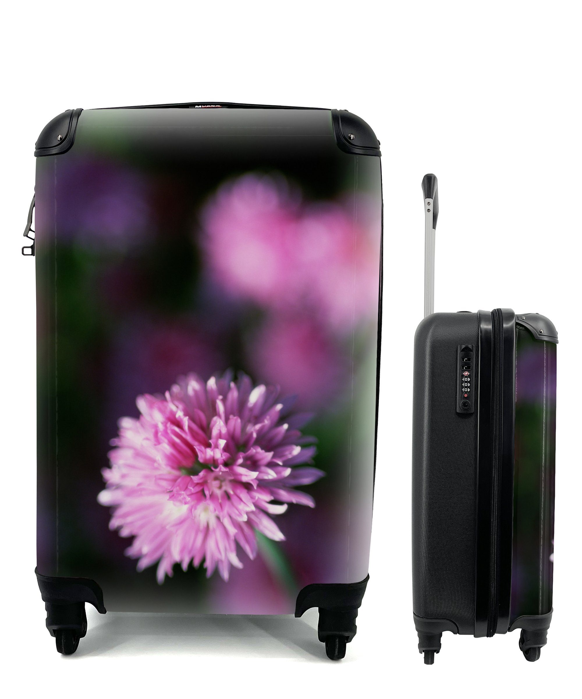 Blüte mit rollen, Reisekoffer Reisetasche für Ferien, Handgepäck MuchoWow Schnittlauchgewächses, eines Trolley, Handgepäckkoffer Rollen, 4