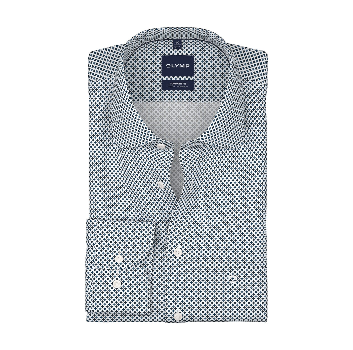 OLYMP Langarmhemd Luxor Businesshemd, New-Kentkragen, Comfort Fit