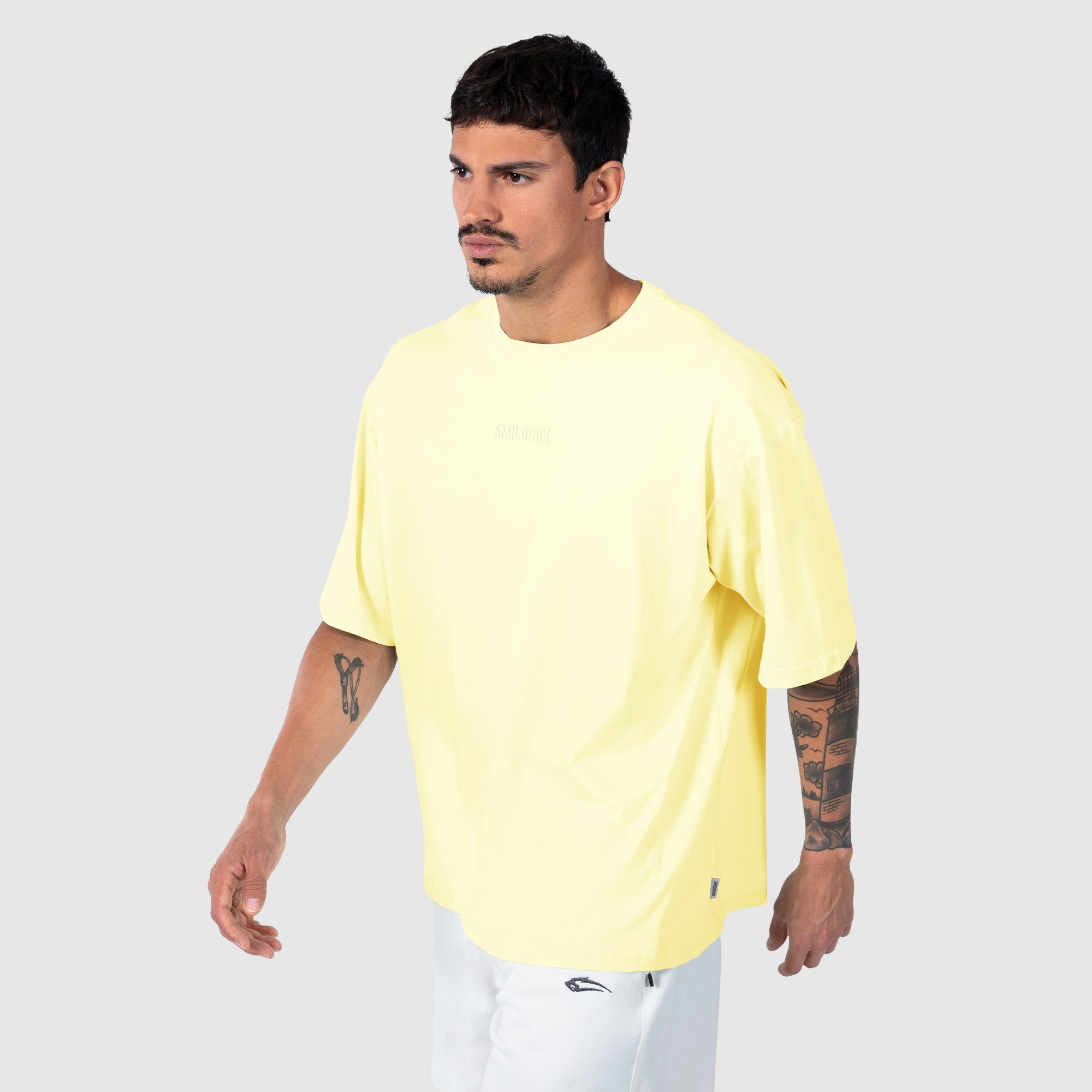 100% Ronald Gelb T-Shirt Smilodox Oversize, Baumwolle
