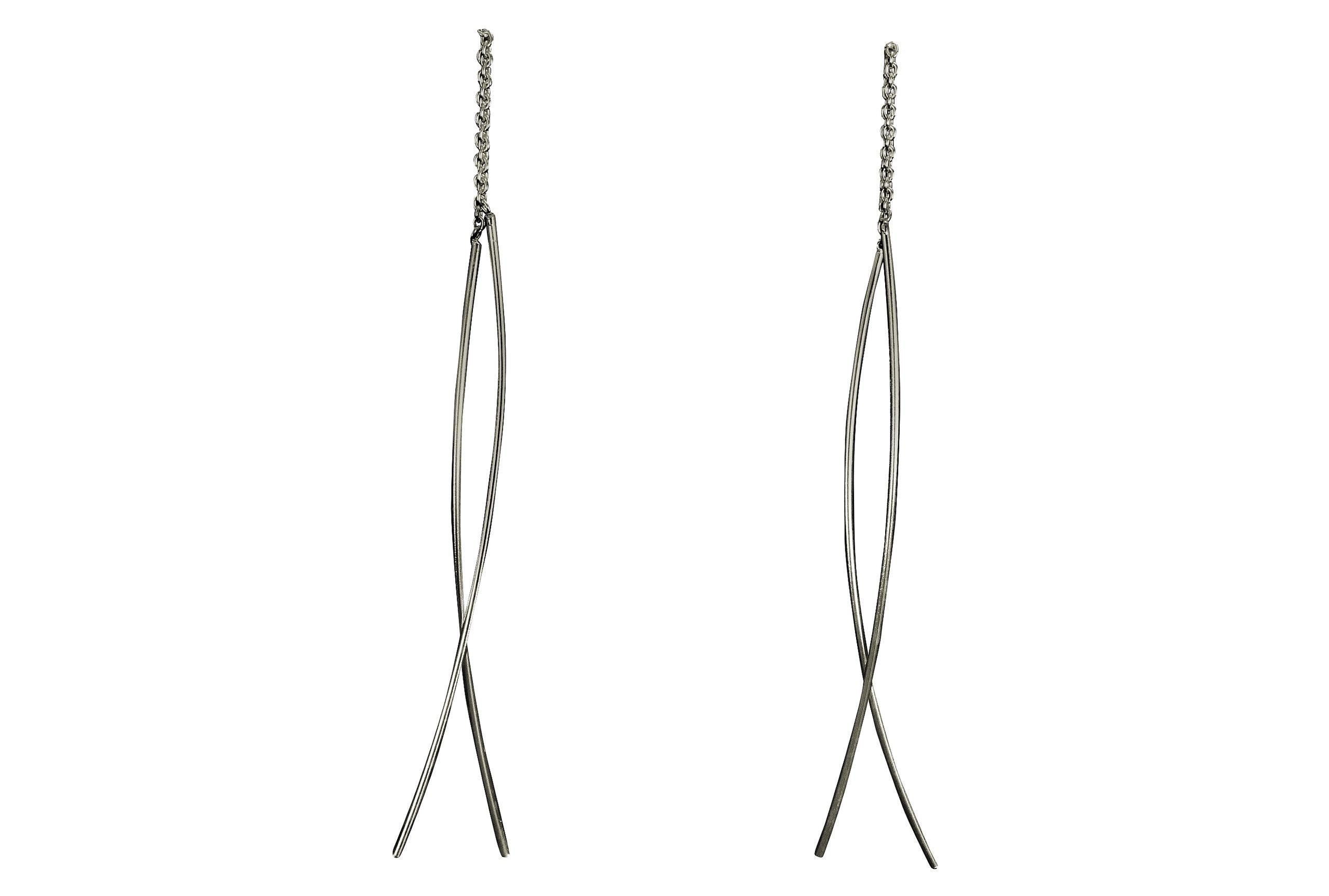 SILBERMOOS Paar Ohrhänger Moderne Ohrhänger zum Durchziehen, 925 Sterling Silber
