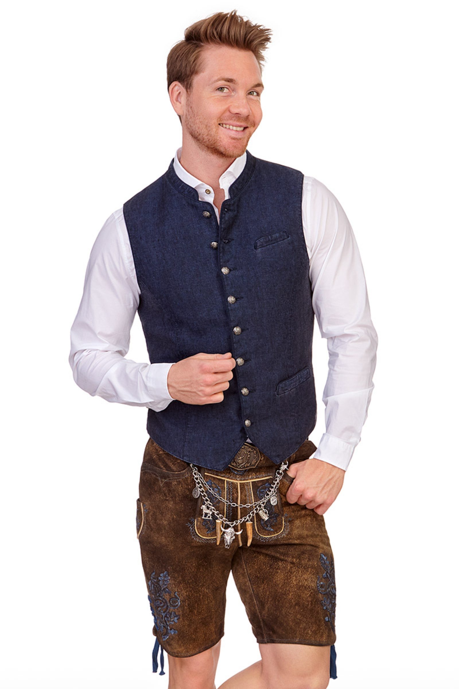 Spieth & Wensky Trachtenlederhose Lederhose Herren kurz - PRESLEY - taiga