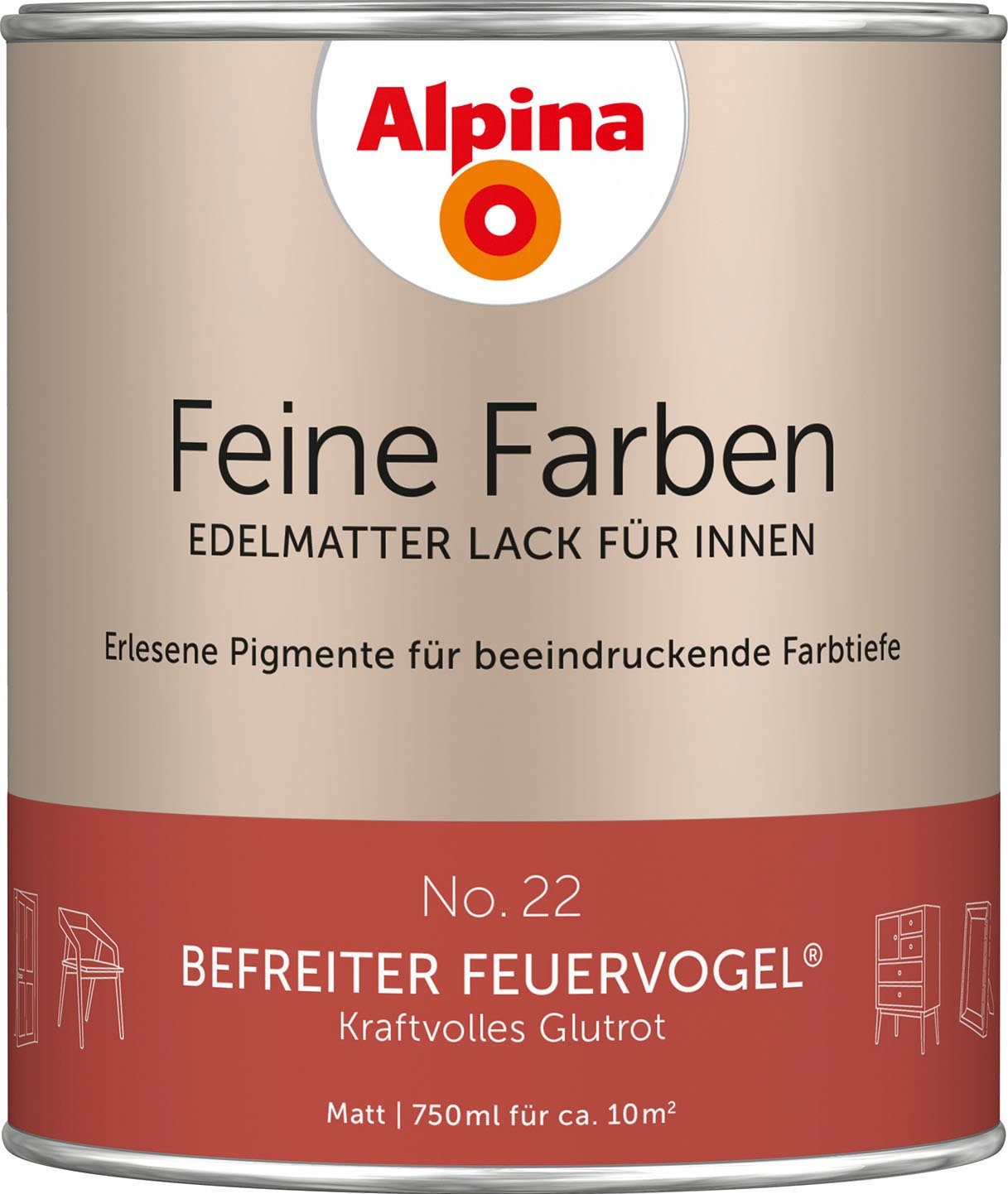 Alpina Lack Kraftvolles Glutrot