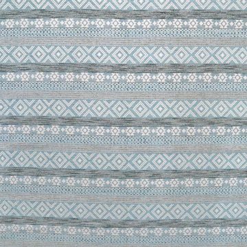 Stofferia Stoff Polsterstoff Jacquard Streifen Kamakura Blau, Breite 138 cm, Meterware