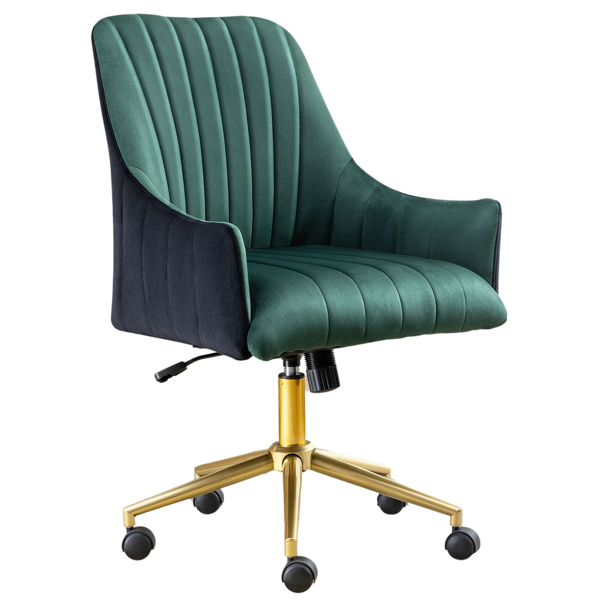 SeedWave Bürostuhl Plissierter Samtstuhl mit Rollen, Höhenverstellbar Drehs günstig online kaufen