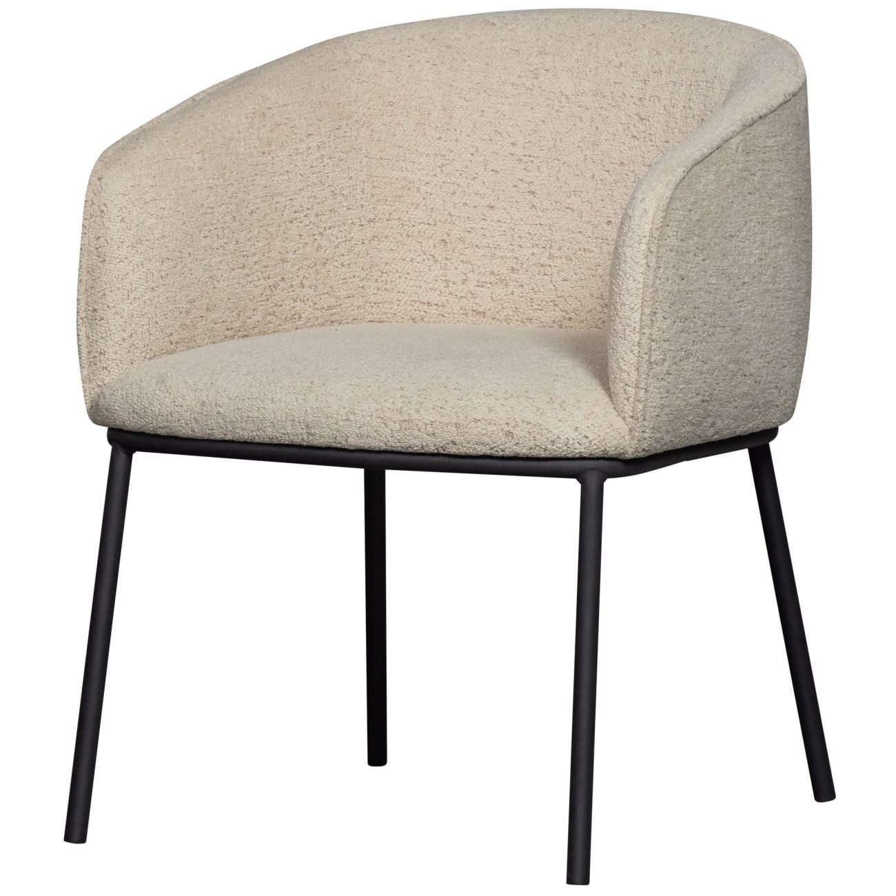 WOOOD Stuhl Leon aus Boucle-Stoff, Natur