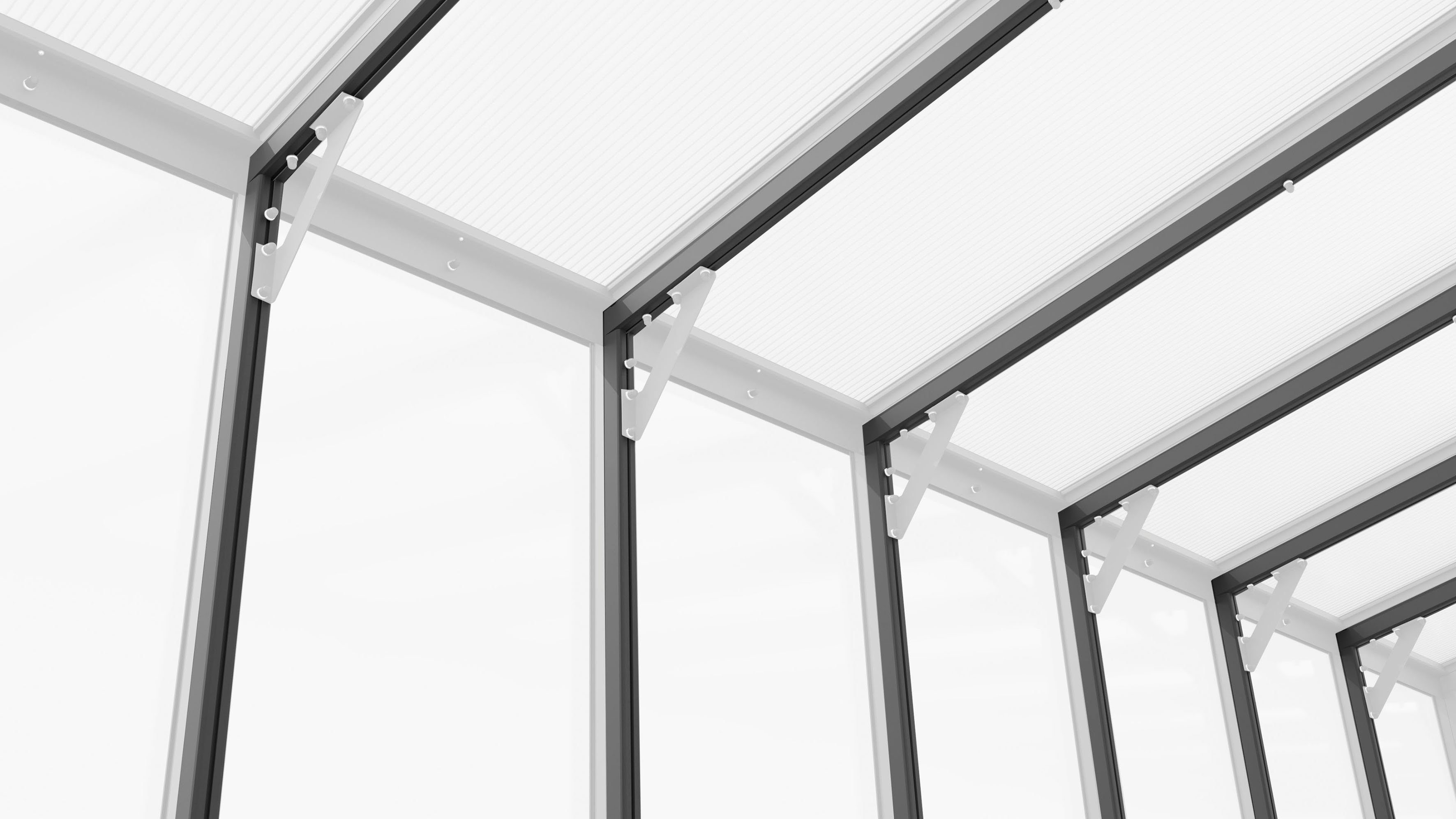 Vitavia Stabilisierungsprofil Nachrüstsatz passend für Gewächshaus H_elena 11900, schwarz