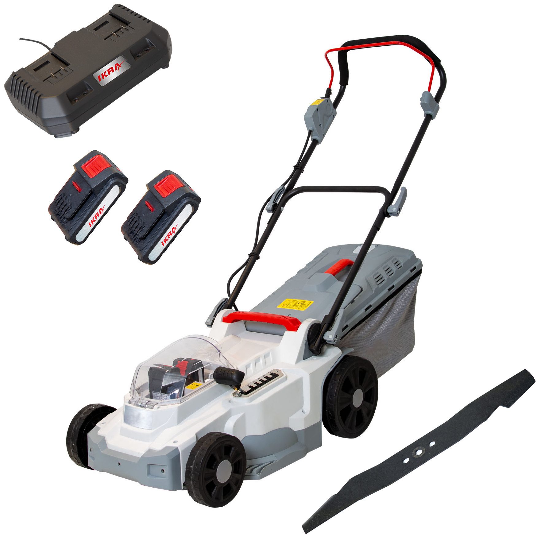 ikra GmbH Akkurasenmäher ICM 2/2037, 37 cm Schnittbreite, 40V-Akku / Mulchkit - Flächen bis 250 m²