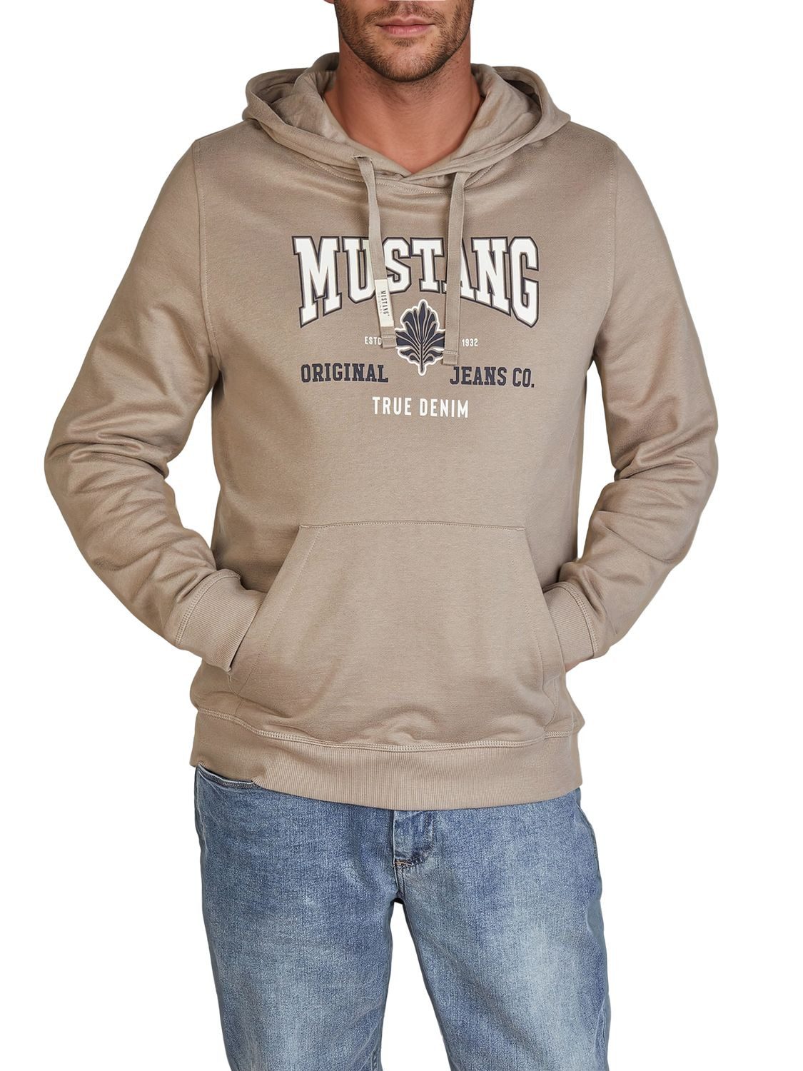 MUSTANG Kapuzenpullover Herren Printed Hoodie Bennet Regular Fit Streetwear Sweatshirt mit Kapuze