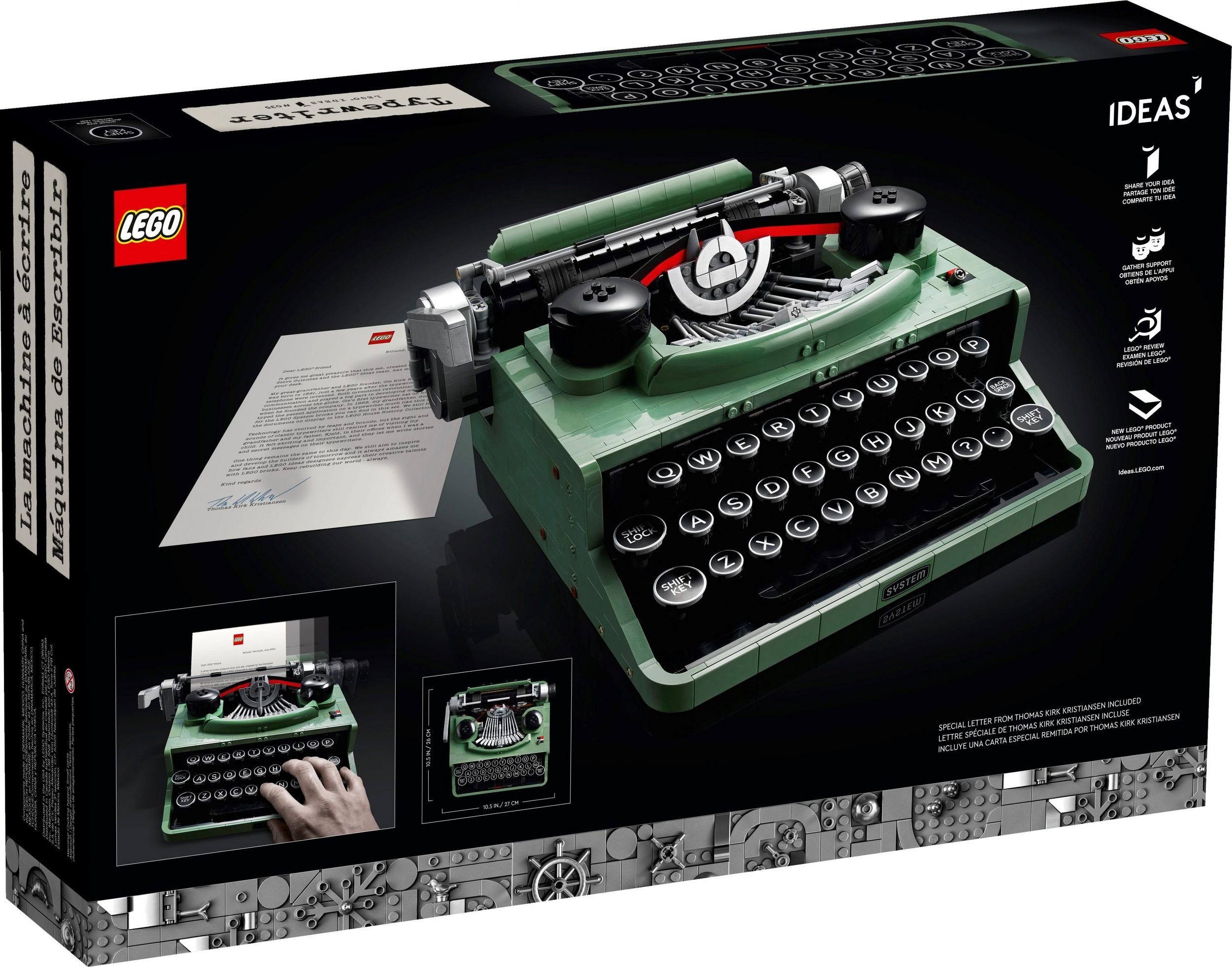 LEGO® Ideas 21327 Schreibmaschine Konstruktionsspielsteine, (2079 Teile)