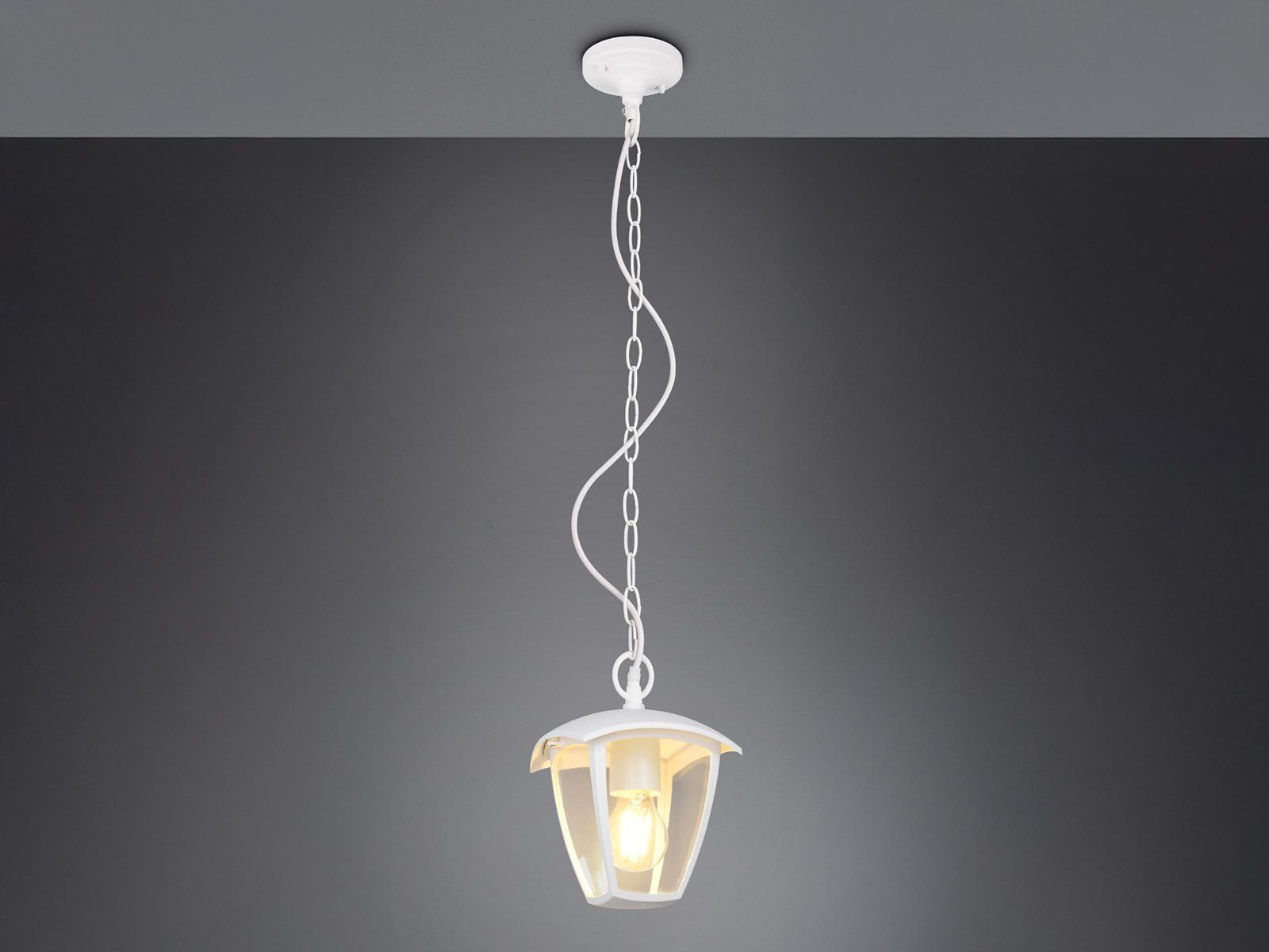 TRIO Leuchten LED Außen-Deckenleuchte, LED wechselbar, warmweiß, Outdoor Hänge-lampe Gartenbeleuchtung mit Strom hängend, 17x17cm