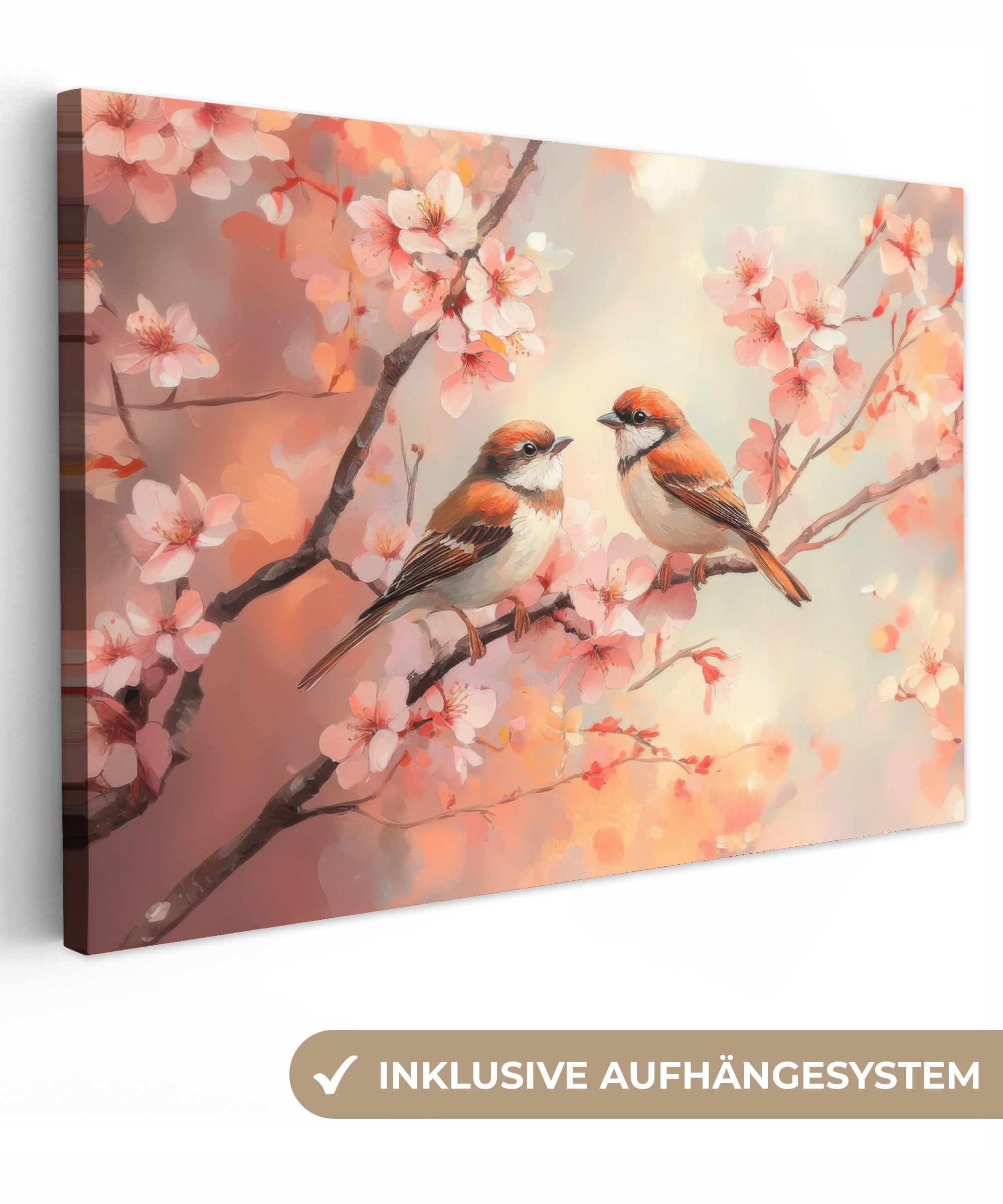 OneMillionCanvasses® Leinwandbild Vögel - Romantisch - günstig online kaufen