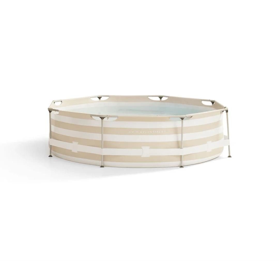 Swim Essentials Pool Runder Rahmenpool beige, 305 x 76 cm, Swimming Pool Planschbecken Schwimmbecken