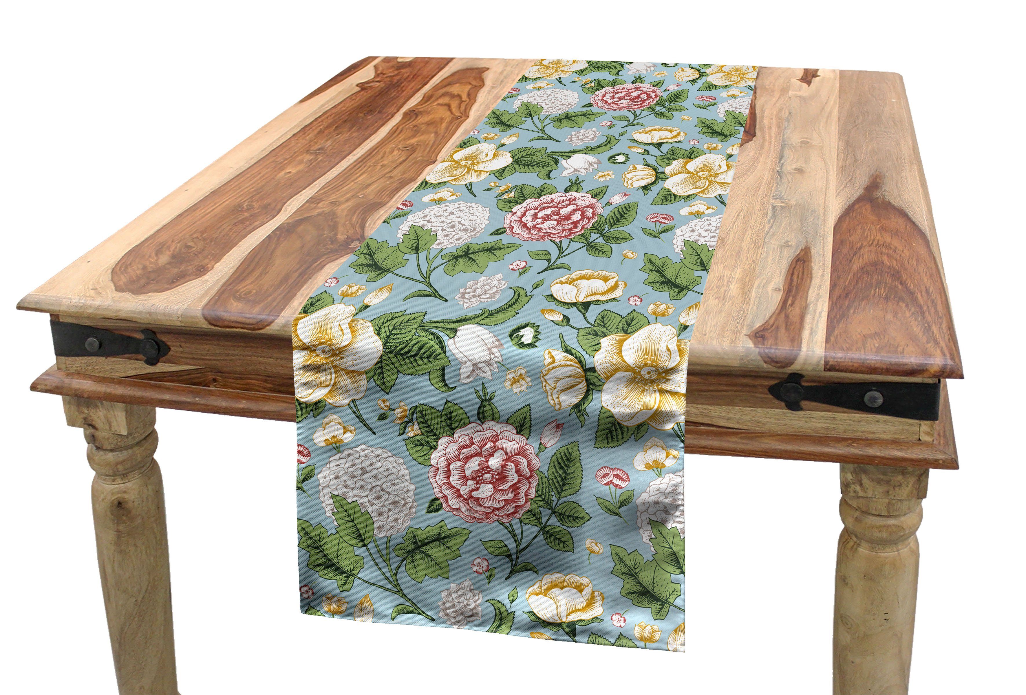 Dekorativer Bunt Hoya Rechteckiger Tischläufer, Chrysanthemum Abakuhaus und Küche Tischläufer Esszimmer