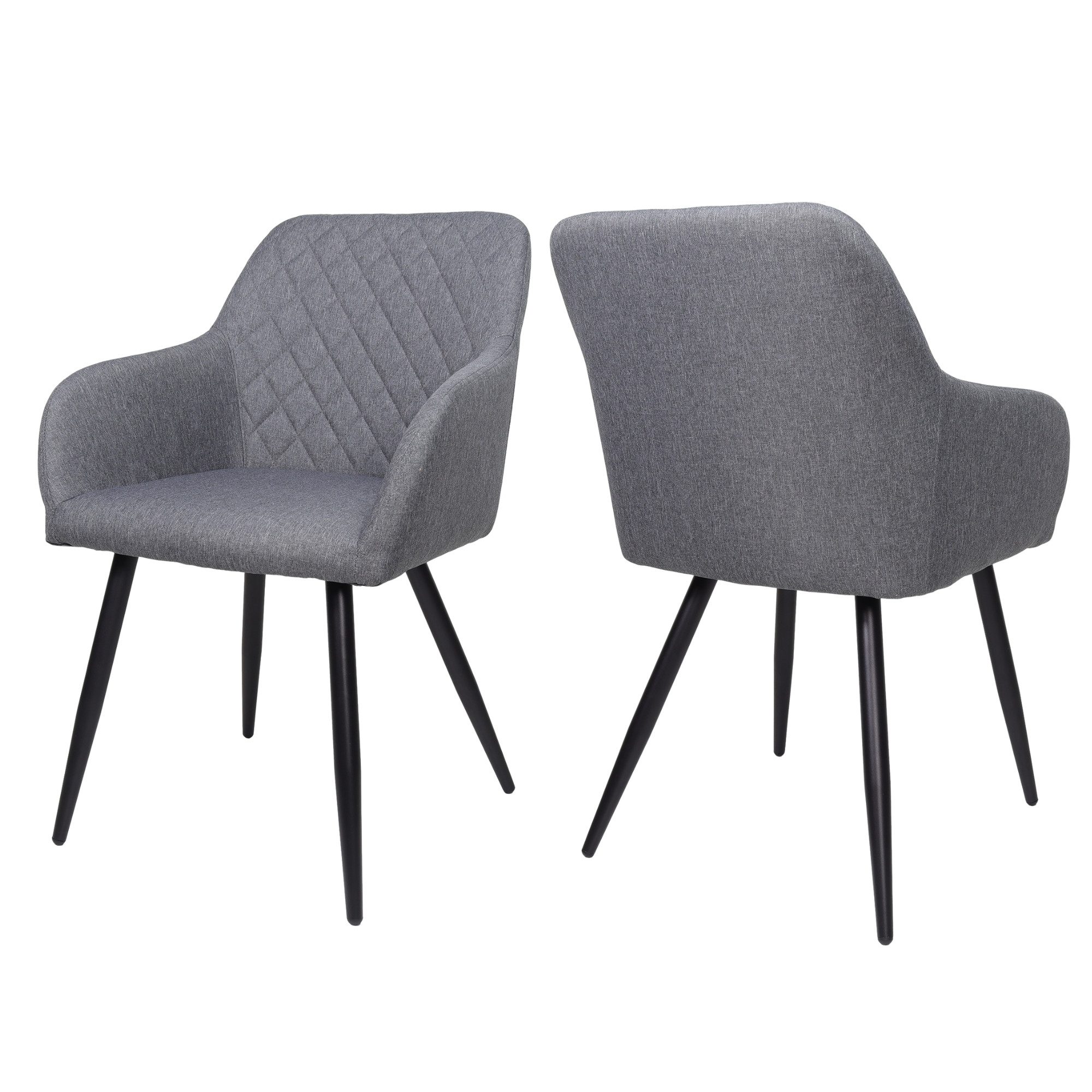 Albatros International Esszimmerstuhl Esszimmer Stühle 2 er Set SILA, Stuhl Stühle Esszimmerstühle, Küche (2er Set, Grau, Stoff Bezug), Küchenstuhl Küchenstühle – Bild 5 von 5