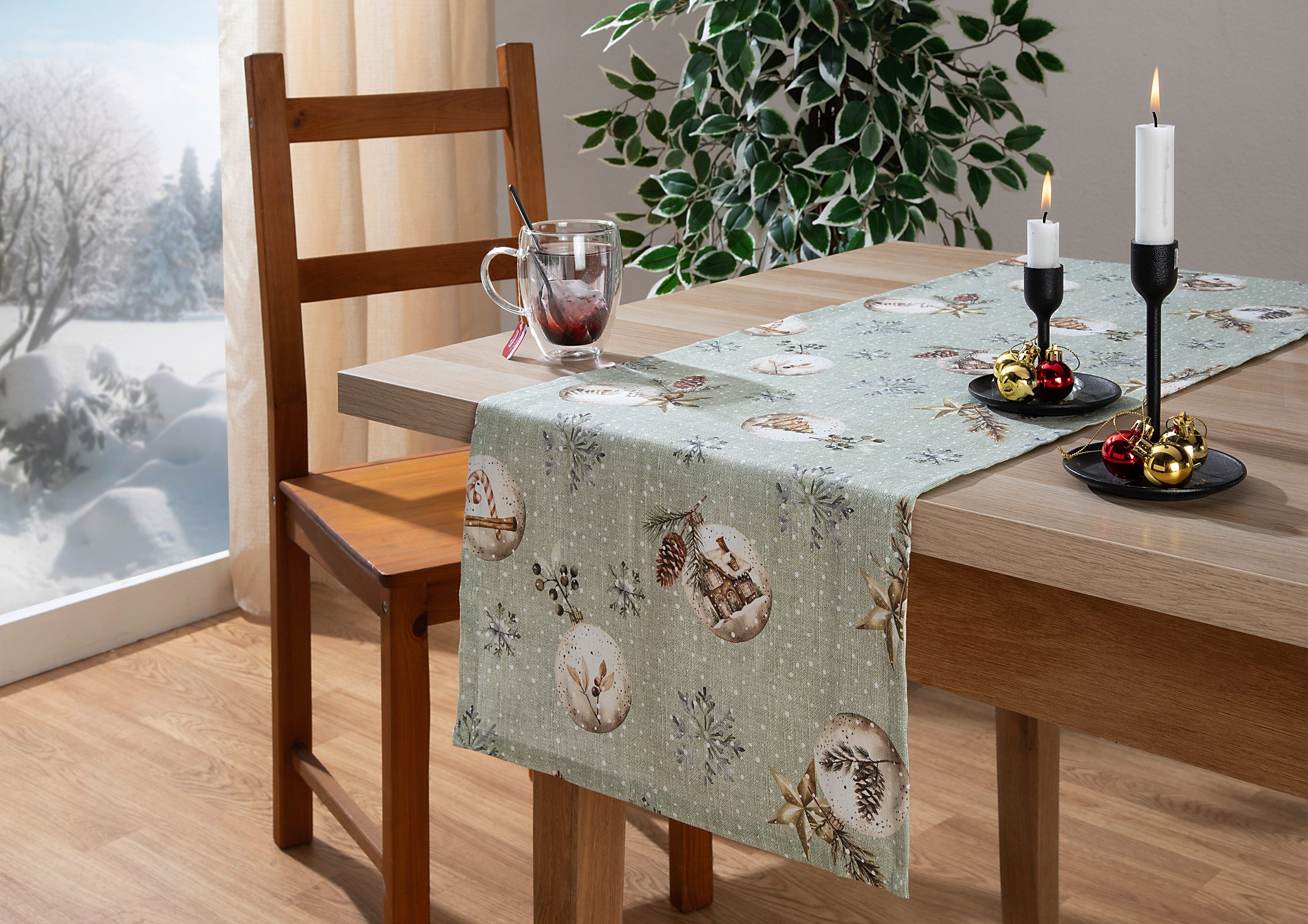 HOME WOHNIDEEN Tischläufer FELIZ NAVIDAD (1-tlg), Tischläufer, Dekostoff bedruckt