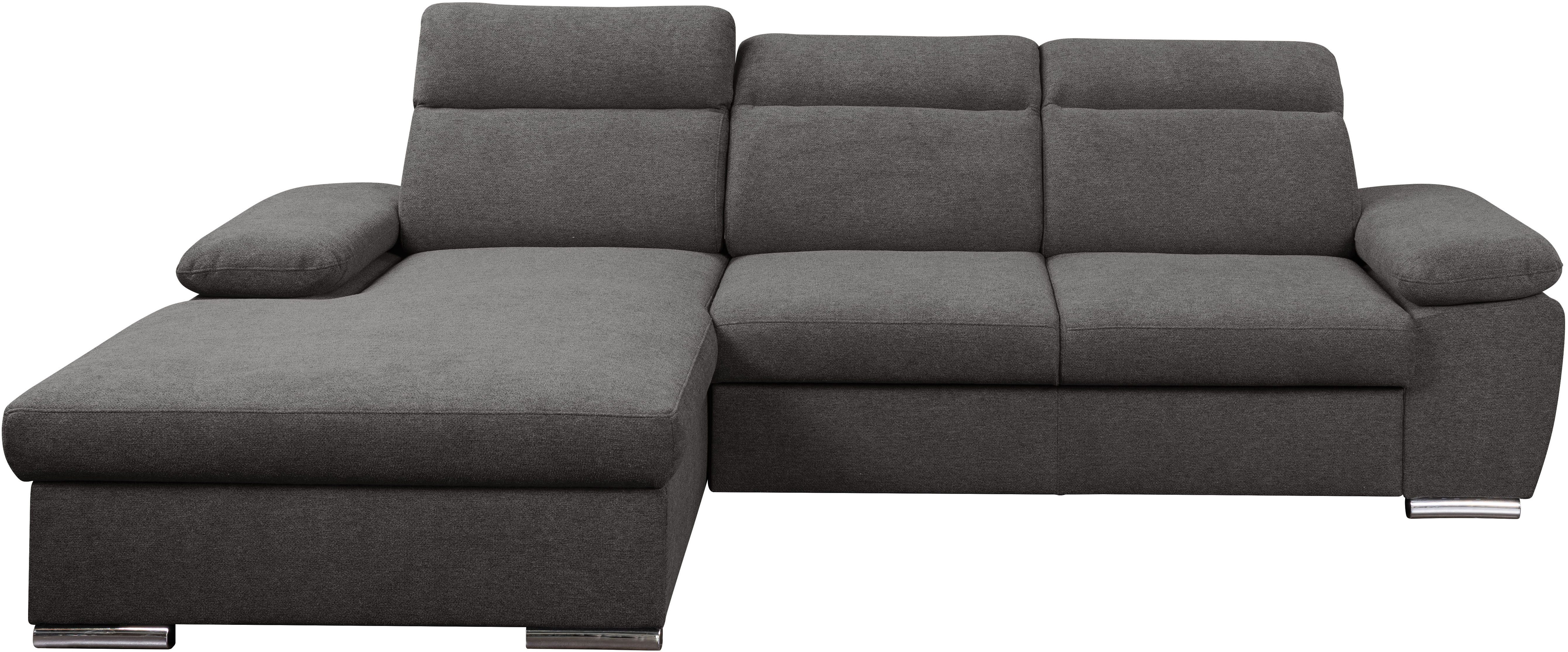 WERK2 Ecksofa Palma modernes Schlafsofa mit Bettkasten, L-Form, B/T 282/185 cm, Kopfteile verstellbar, komfortable Wellenunterfederung, L-Form