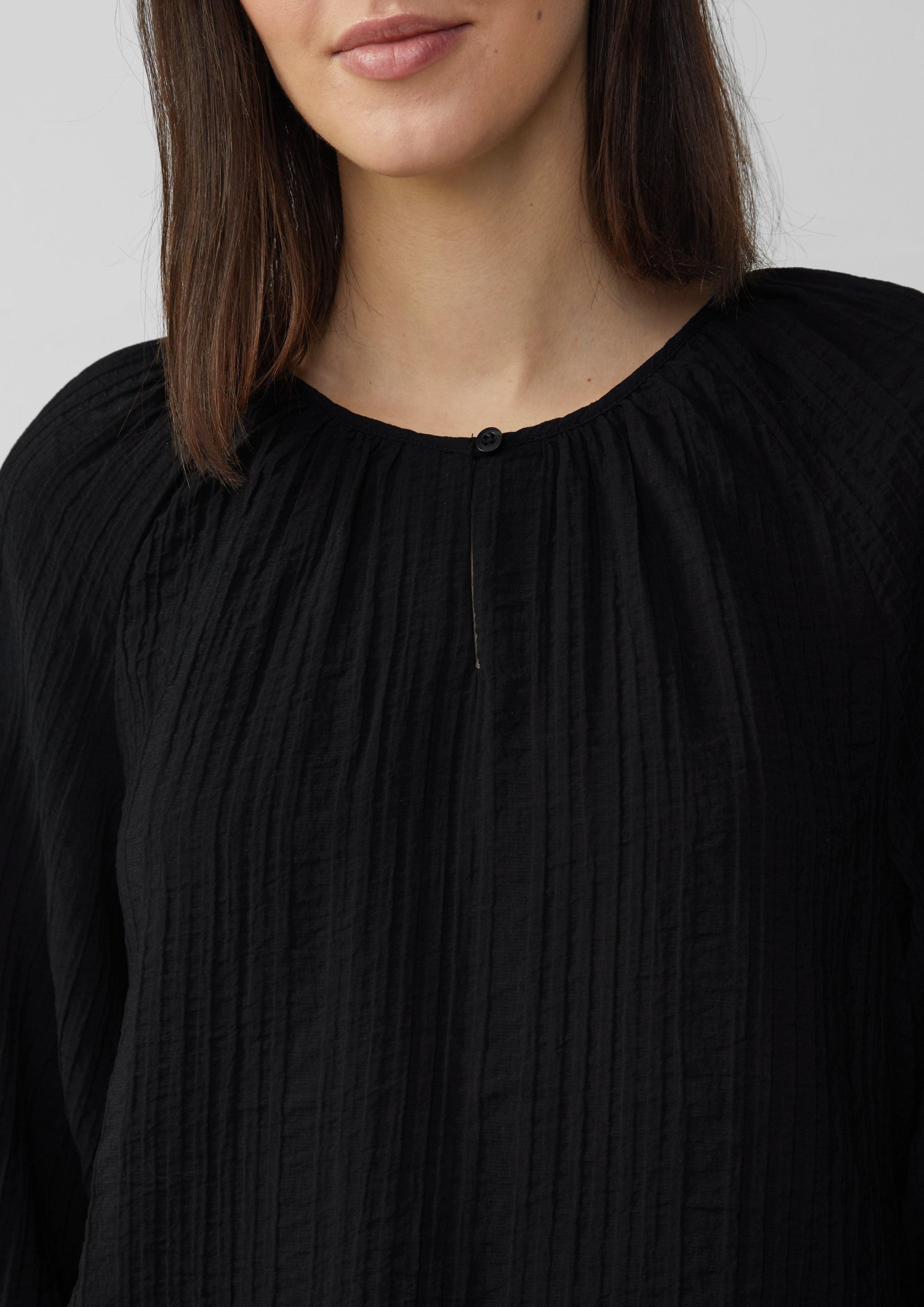 s.Oliver Langarmbluse Strukturierte Relaxed-Fit-Bluse mit Raffungen günstig online kaufen