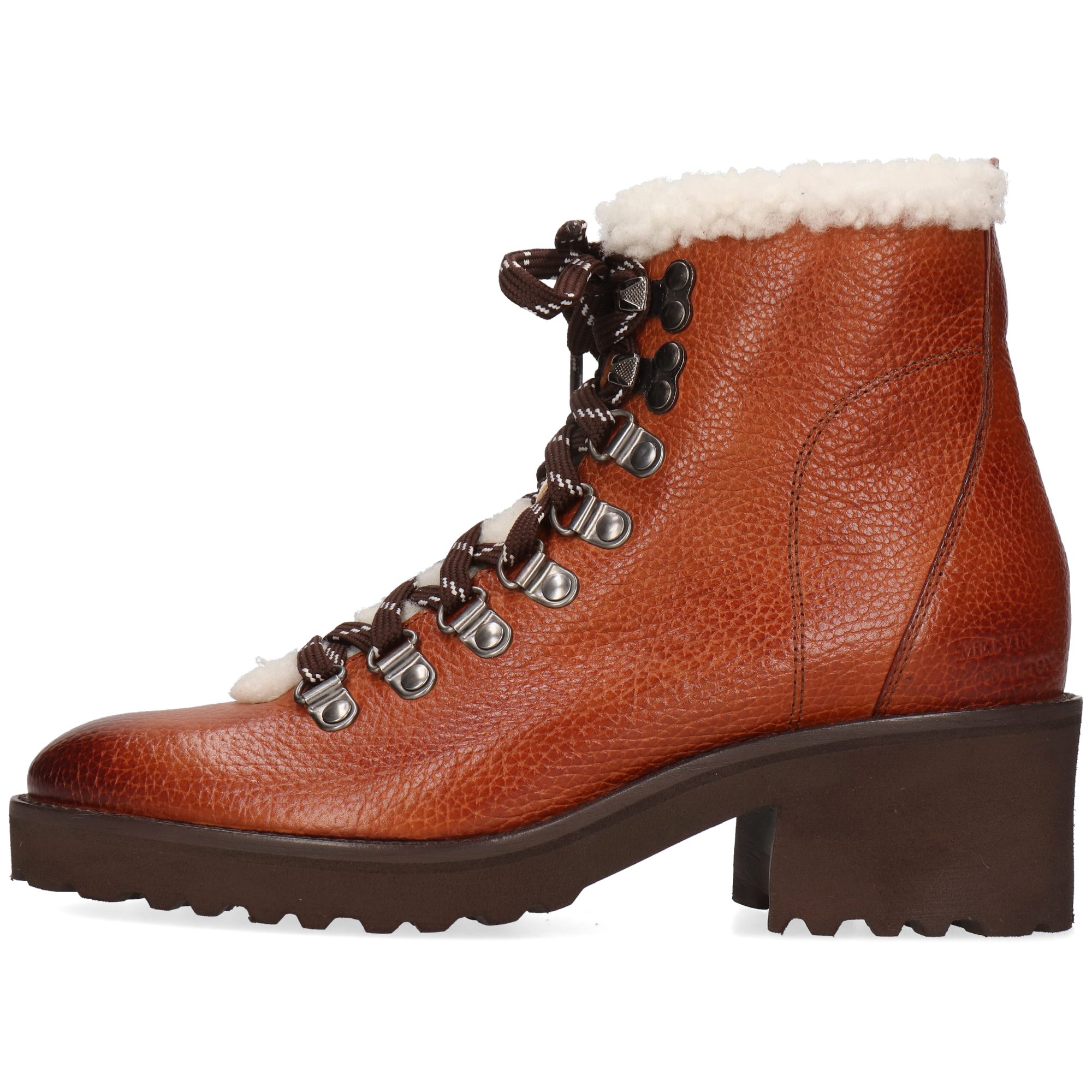 Melvin & Hamilton Abigail 5 Leder-Schnürstiefeletten für Damen Stiefelette Block-Absatz, Vegetabile Gerbung