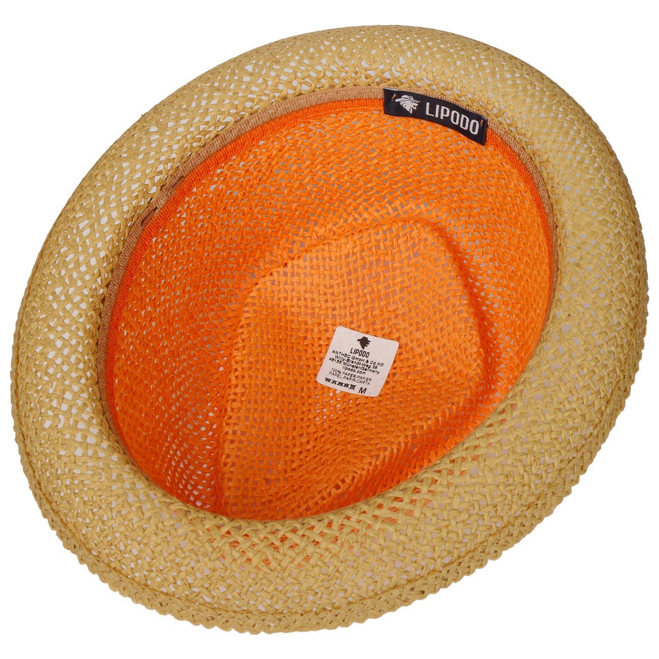 in (1-St) Italy mit Made Sonnenhut Lipodo orange Ripsband, Sommerhut