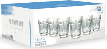 Villa d'Este Gläser-Set Vis à Vis Transparent, Glas, Wassergläser-Set, 6-teilig, Inhalt 300 ml