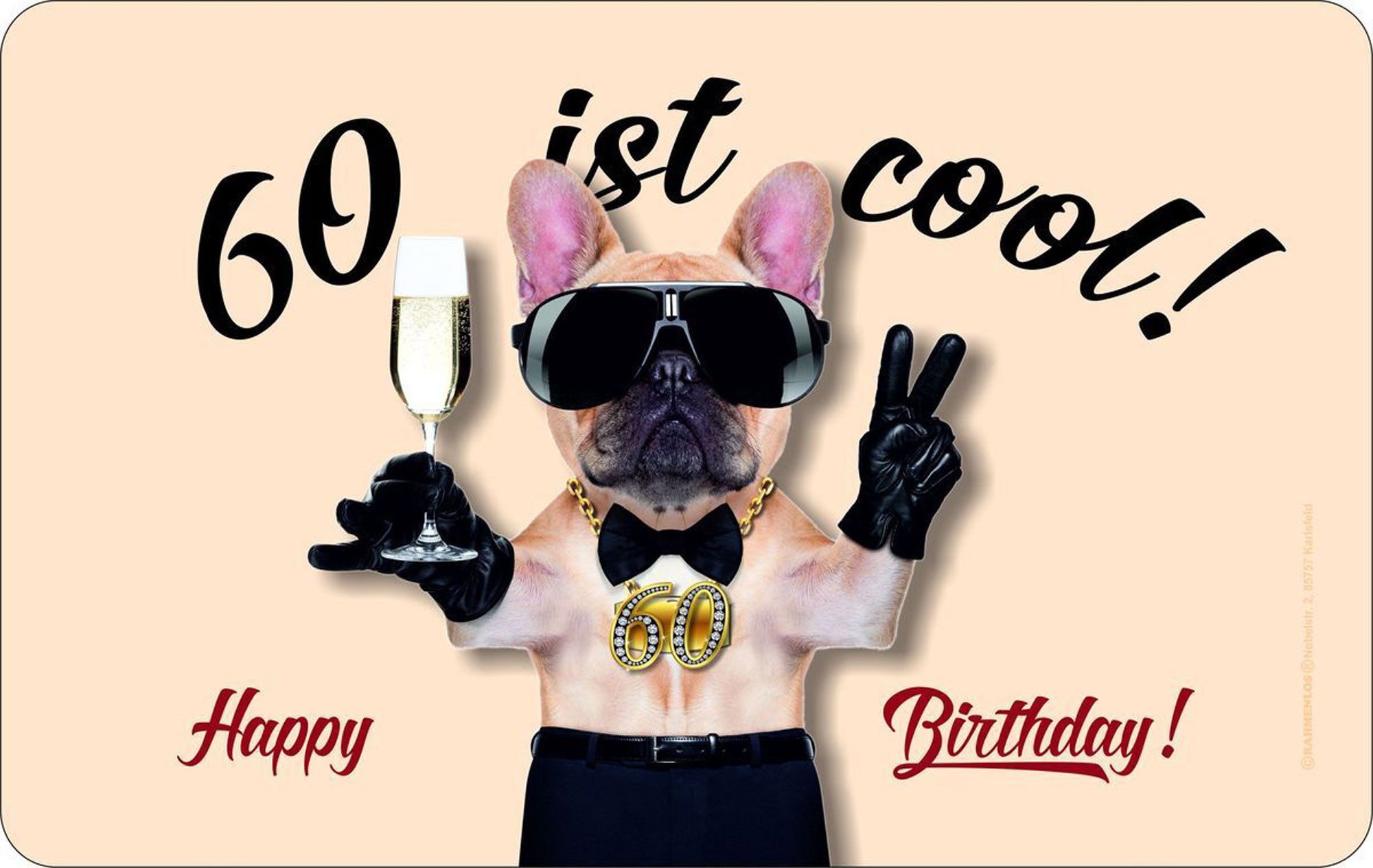 Frühstücksbrett 60 Jahre - Frühstücksbrettchen - 60 ist cool!