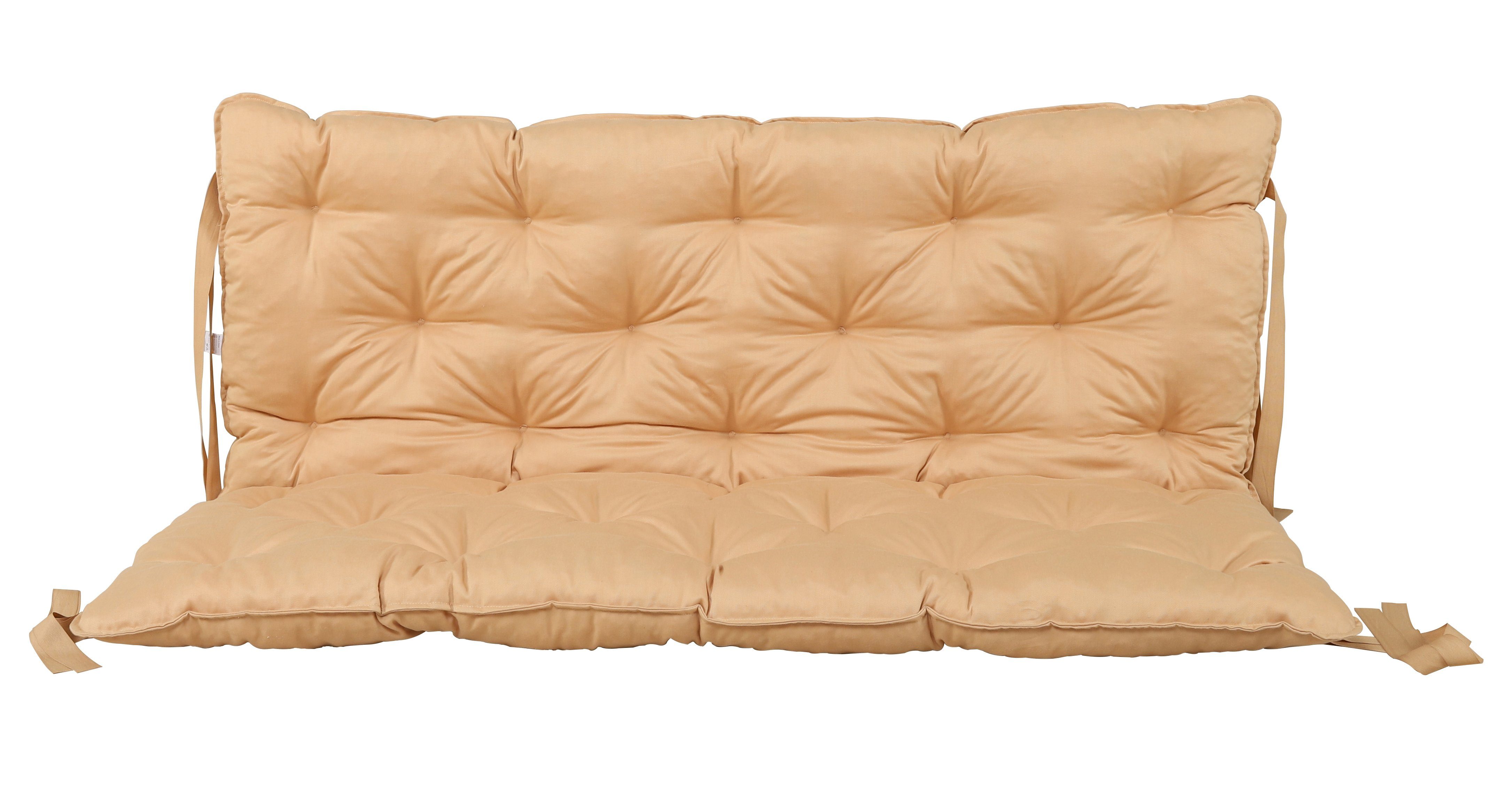 Home Feeling Bankauflage mit Rückenteil, Polsterauflage, ca. 120x98 cm, beige