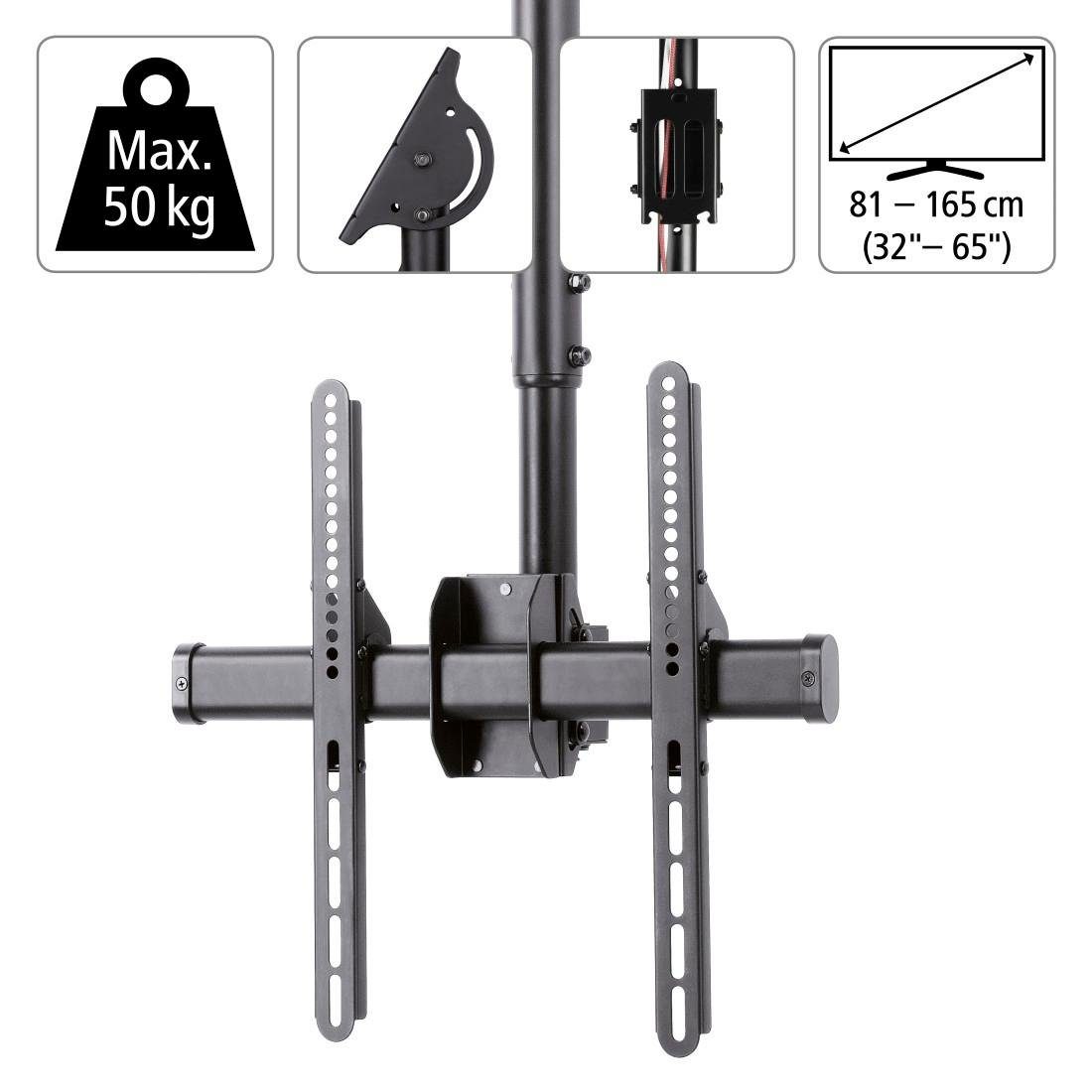 Hama TV-Deckenhalterung TV Deckenhalterung Halter 81-165 cm 32 -65 Zoll Neig- u. schwenkbar, (bis 65 Zoll)