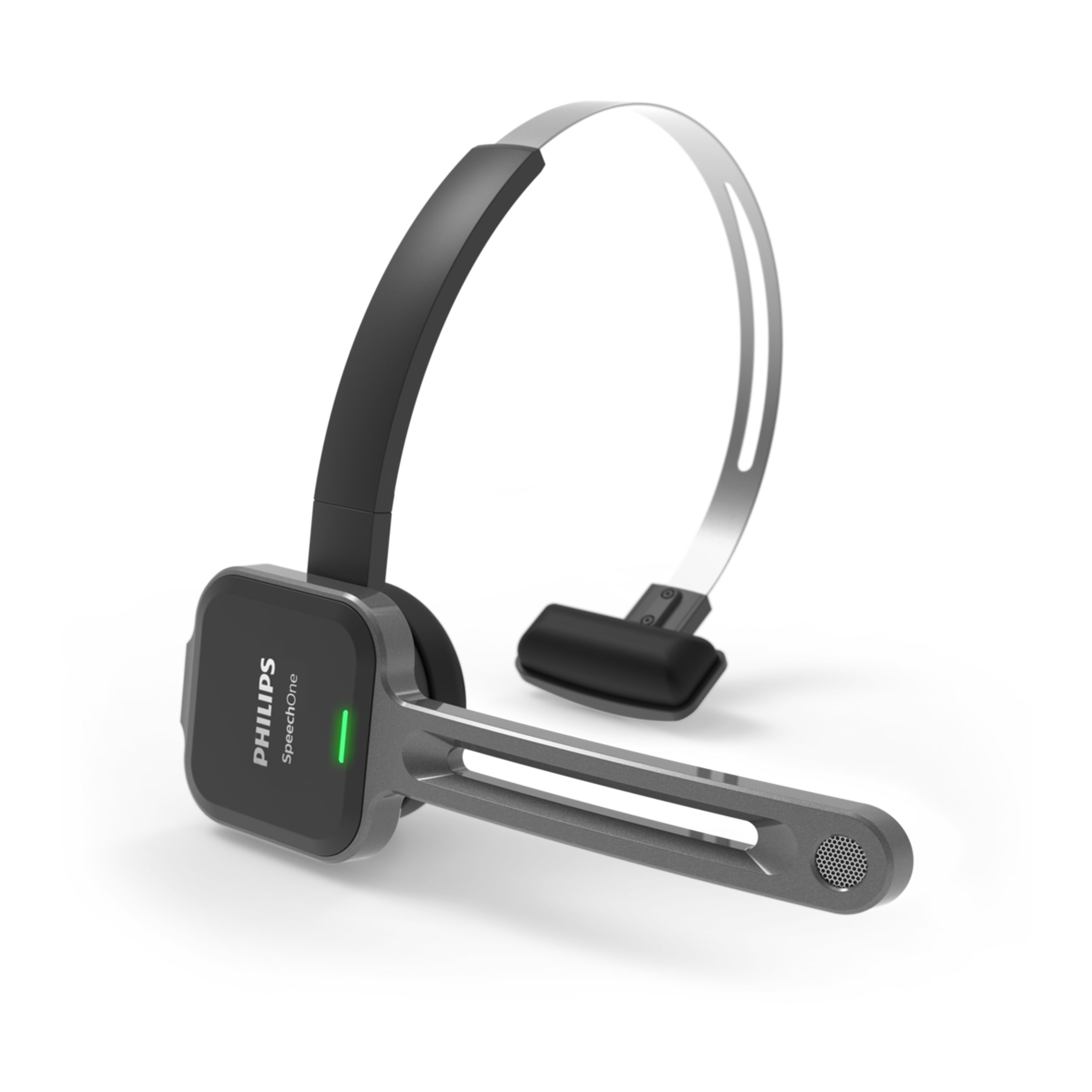 Philips PSM6500 SpeechOne Kabelloses Diktier-Headset Digitales Diktiergerät (Dockingstation, Fernbedienung, Statuslicht)