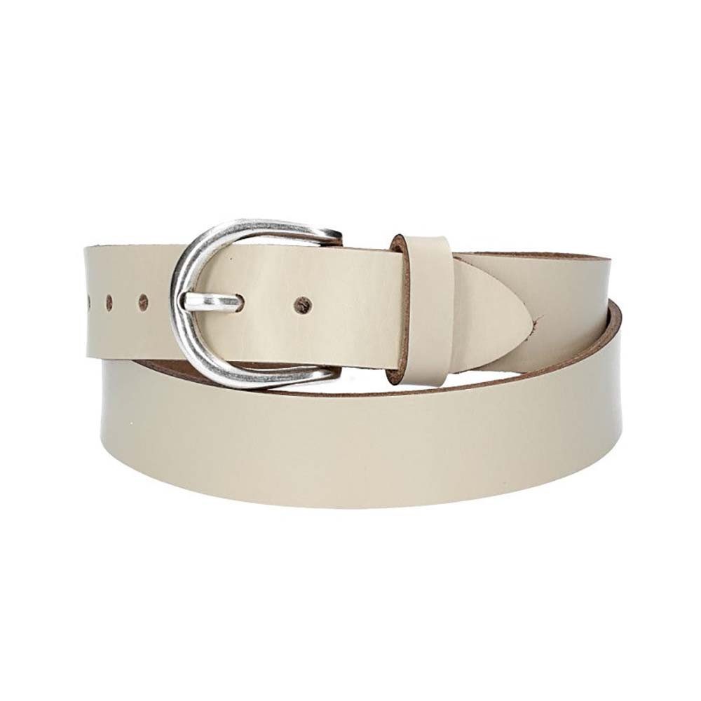 Ledergürtel Kids 25mm in Beige mit Schließe in Silber