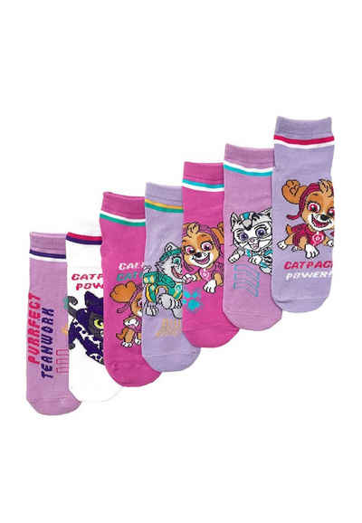 ONOMATO! Sneakersocken Paw Patrol Cat Pack Kinder Mädchen Socken 7er Pack (7-Paar)