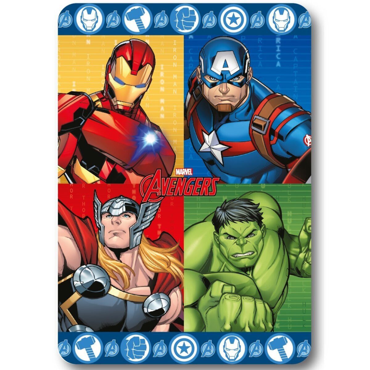 Wohndecke Avengers Hero Force Fleecedecke 100x140cm, The AVENGERS, Geschenkidee für Mädchen und Jungen
