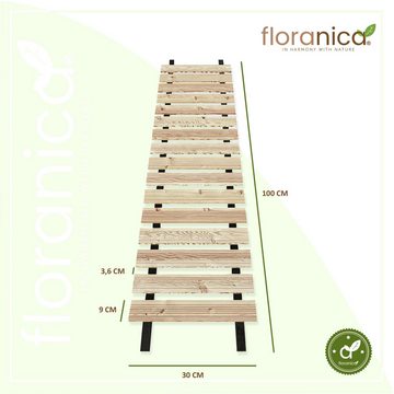 Floranica Holz Bodenfliese, 100x30, Unbehandelt, Gartenweg Rollweg 30 x 100 cm Unbehandelt Länge in laufenden Metern