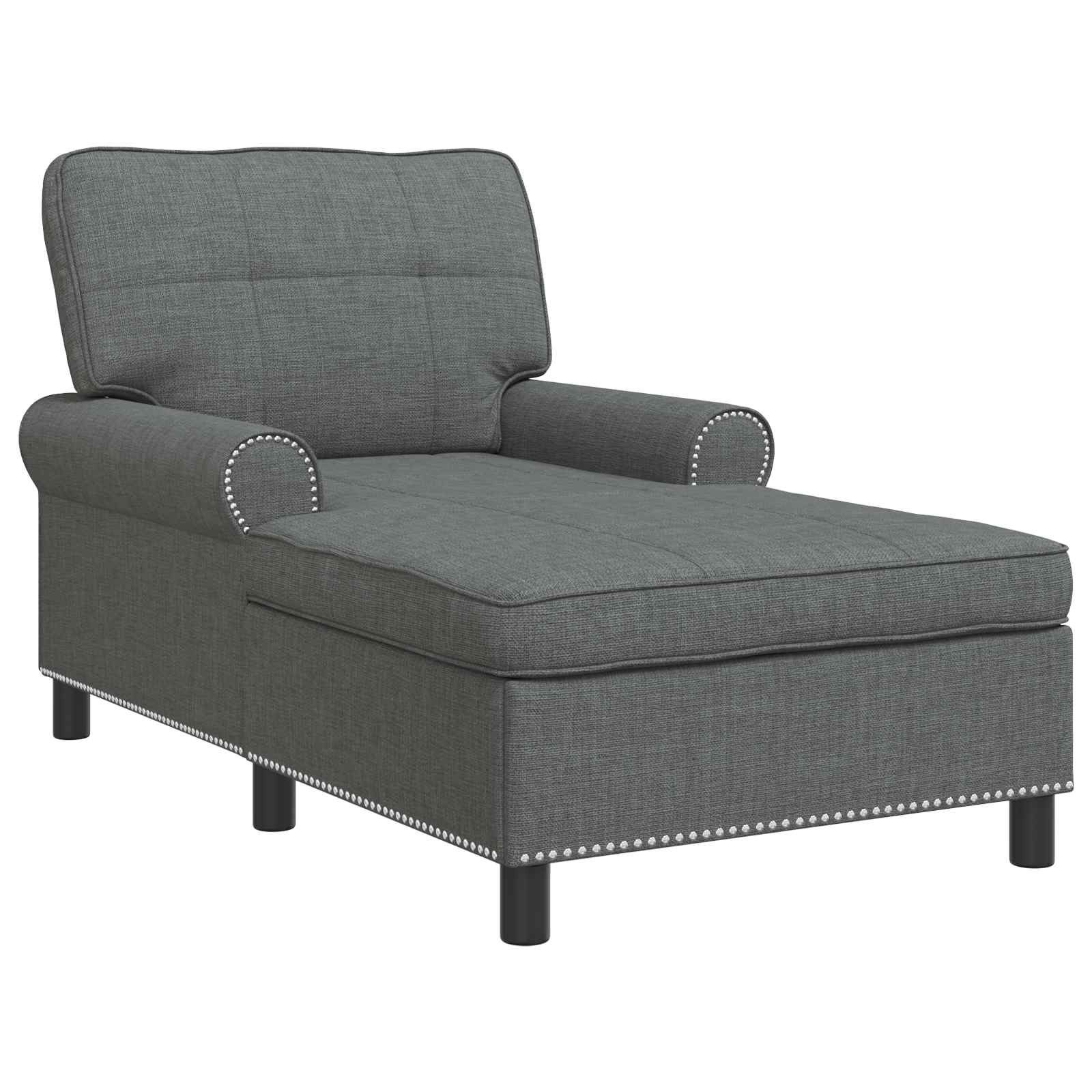 vidaXL Chaiselongue Lounge-Liege Dunkelgrau Stoff 91 x 157 x 91 cm, 1 Teile