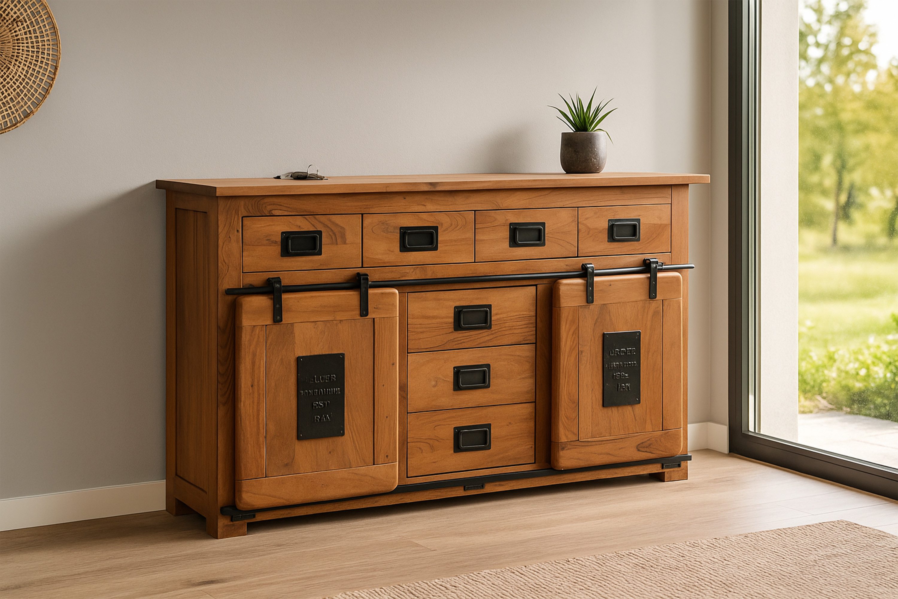 SAM® Sideboard Gia, massives Akazienholz, mit günstig online kaufen