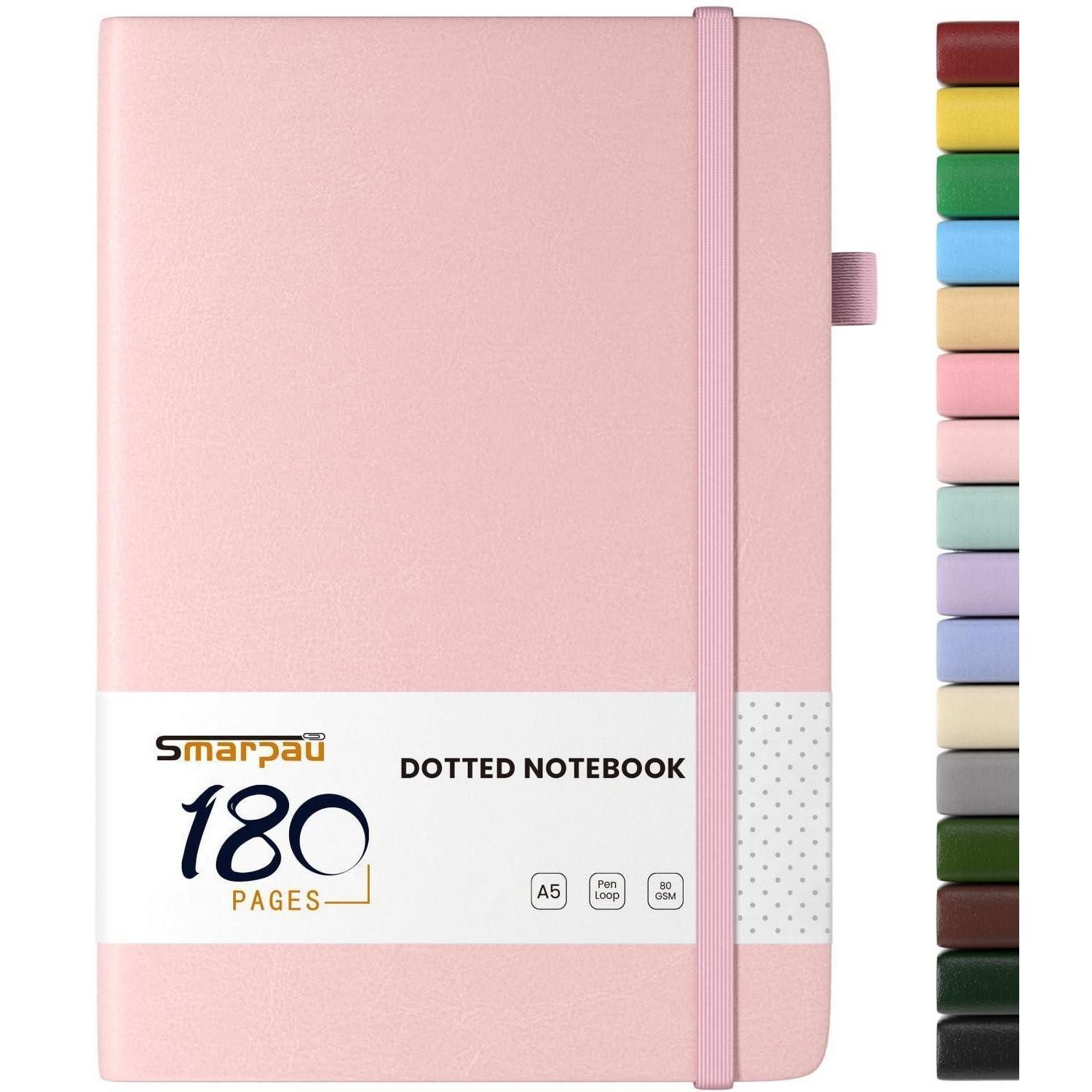 LuxusKollektion Notizbuch Notizbuch A5 Hardcover Gepunktet Rosa 180 Seiten