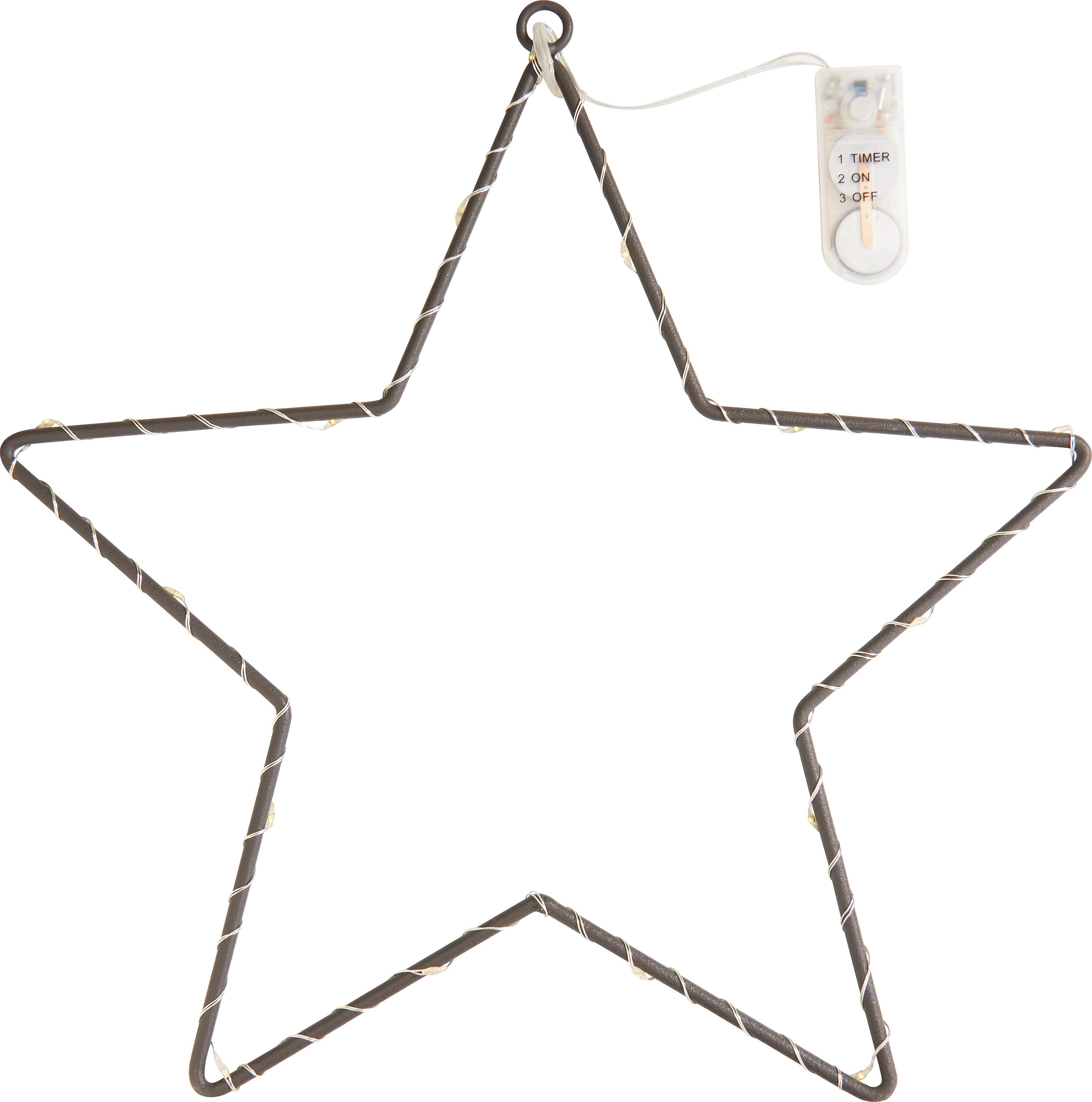 VBS Dekoobjekt Metallring-Stern Star, LED Licht mit Timer