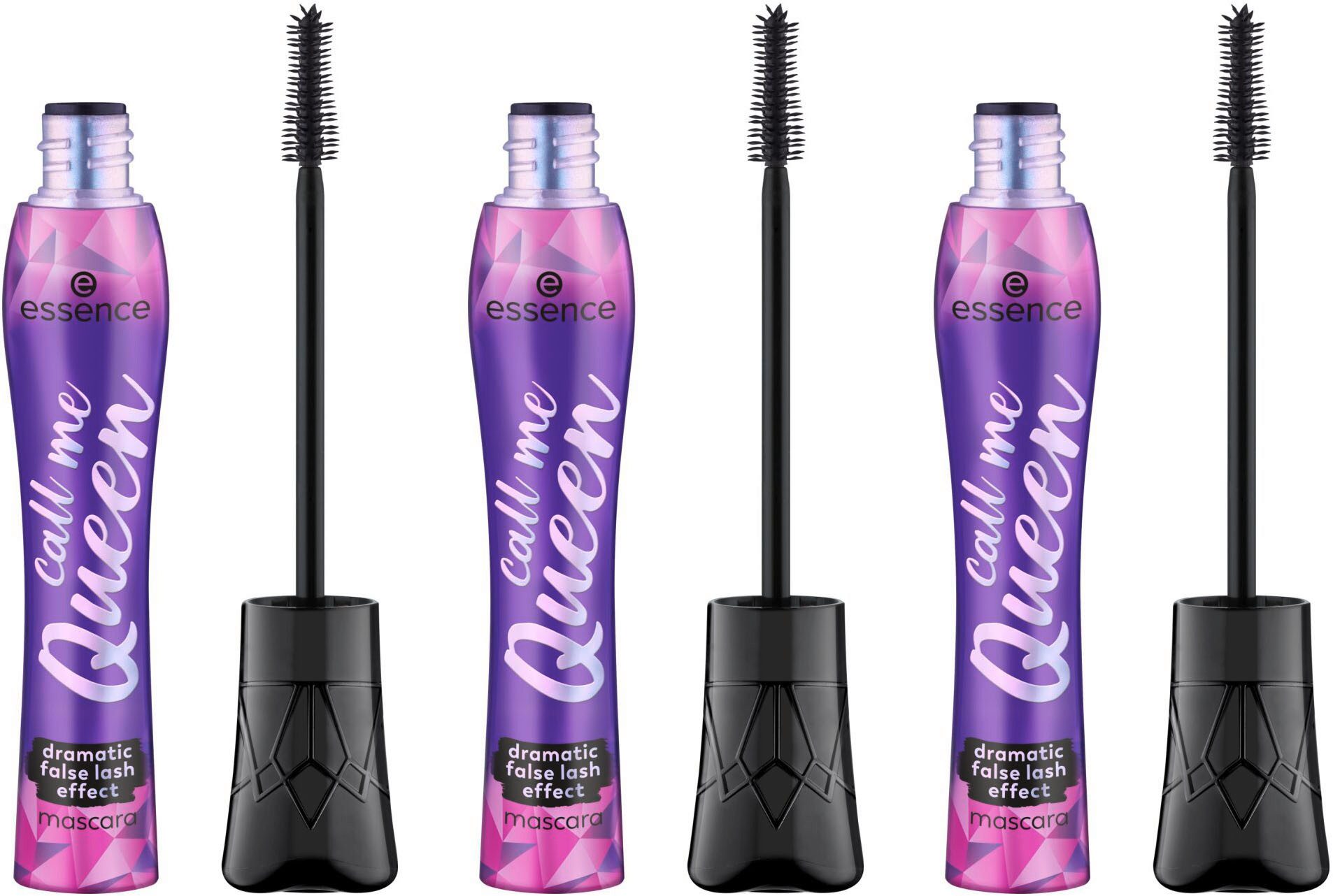 Essence Mascara call me Queen dramatic false lash effect mascara waterproof, 3-tlg., mit wasserfester Eigenschaft