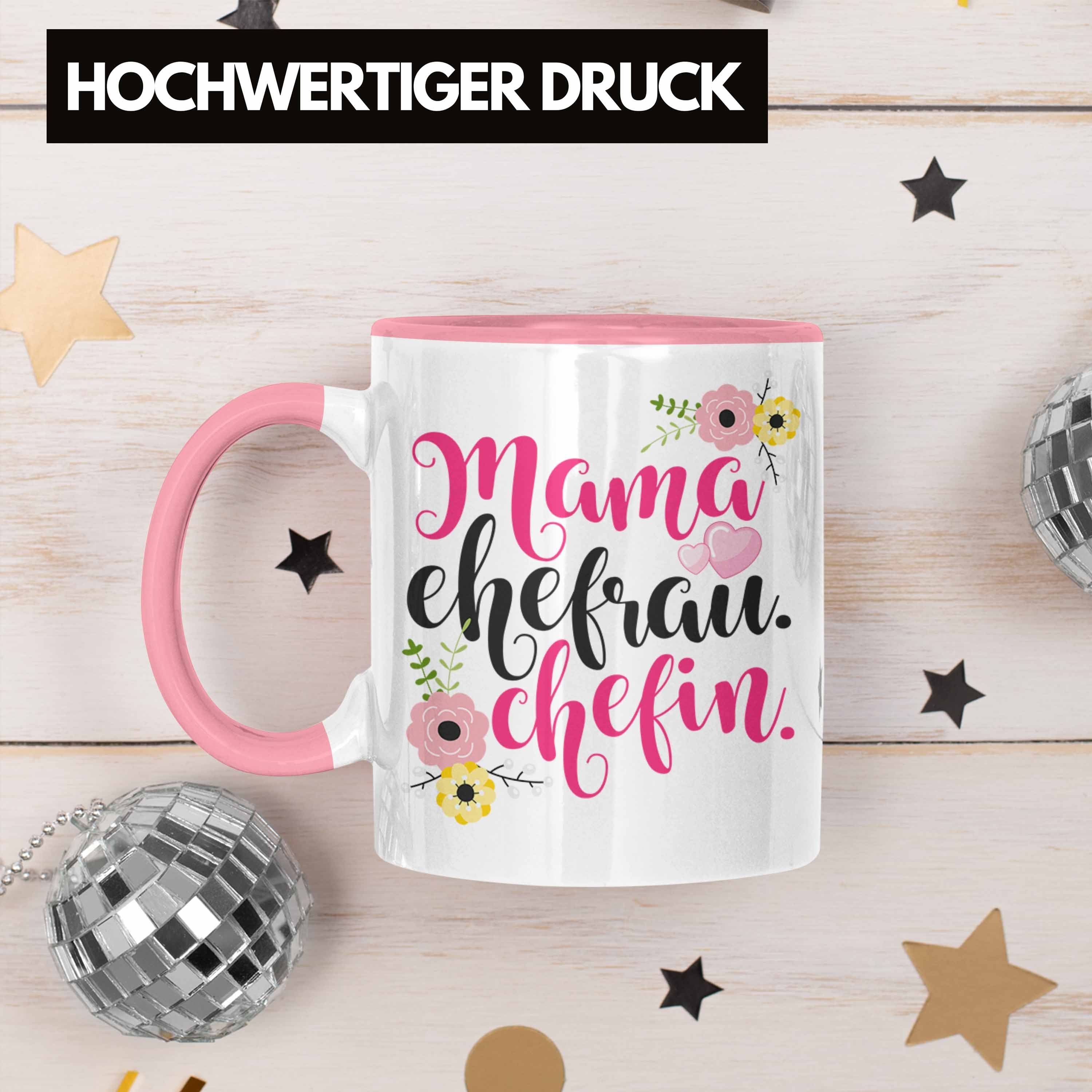 Chefin Ehefrau Mama Geschenk Tasse Muttertag - Frau Geburtstag Mutter Rosa Trendation Trendation Beste Tasse Chefin