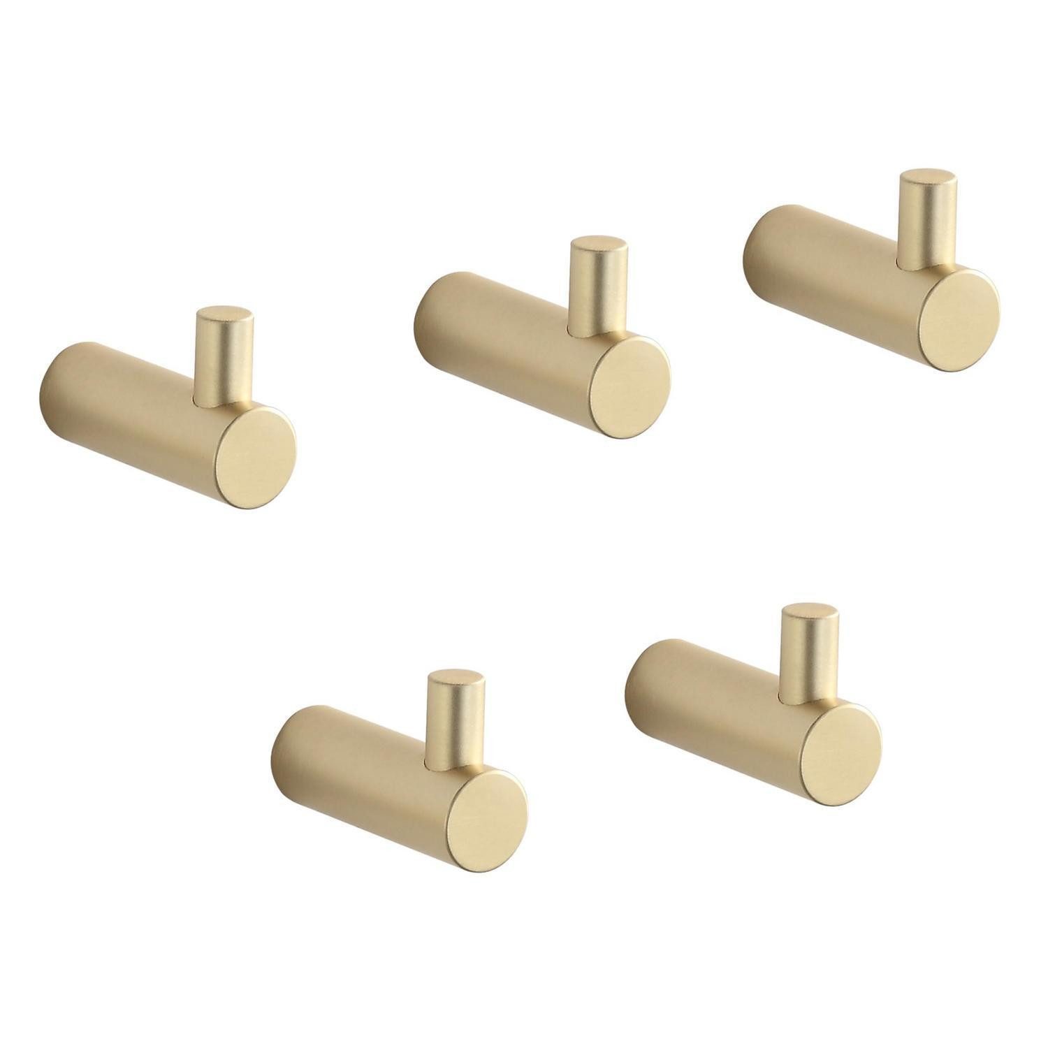 LuxusKollektion Handtuchhaken Handtuchhaken Geb. Gold S 5St. Metall, (5-St)