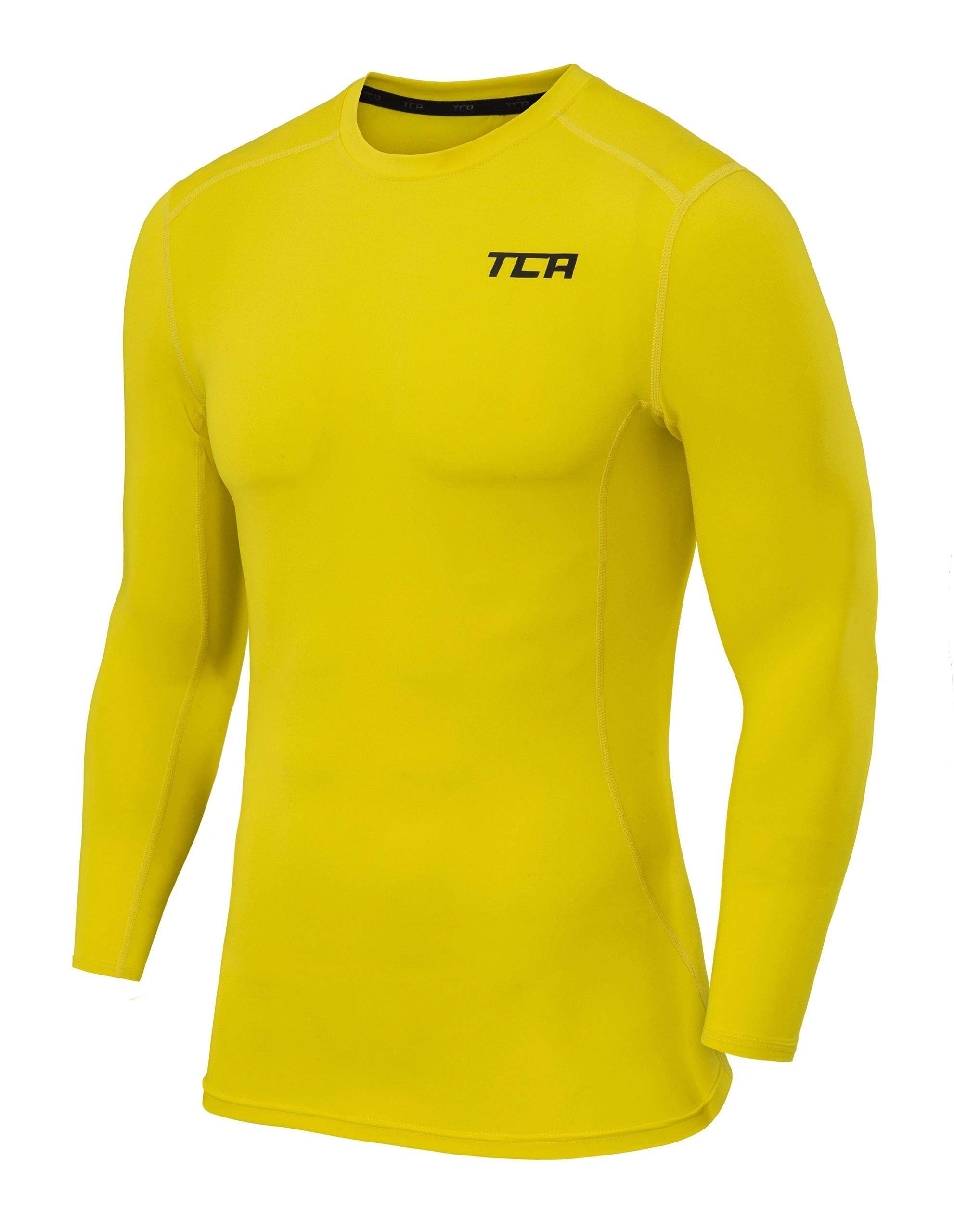 TCA Langarmshirt TCA Jungen Kompressionsshirt Thermo Gelb 10-12 Jahre (1-tlg)