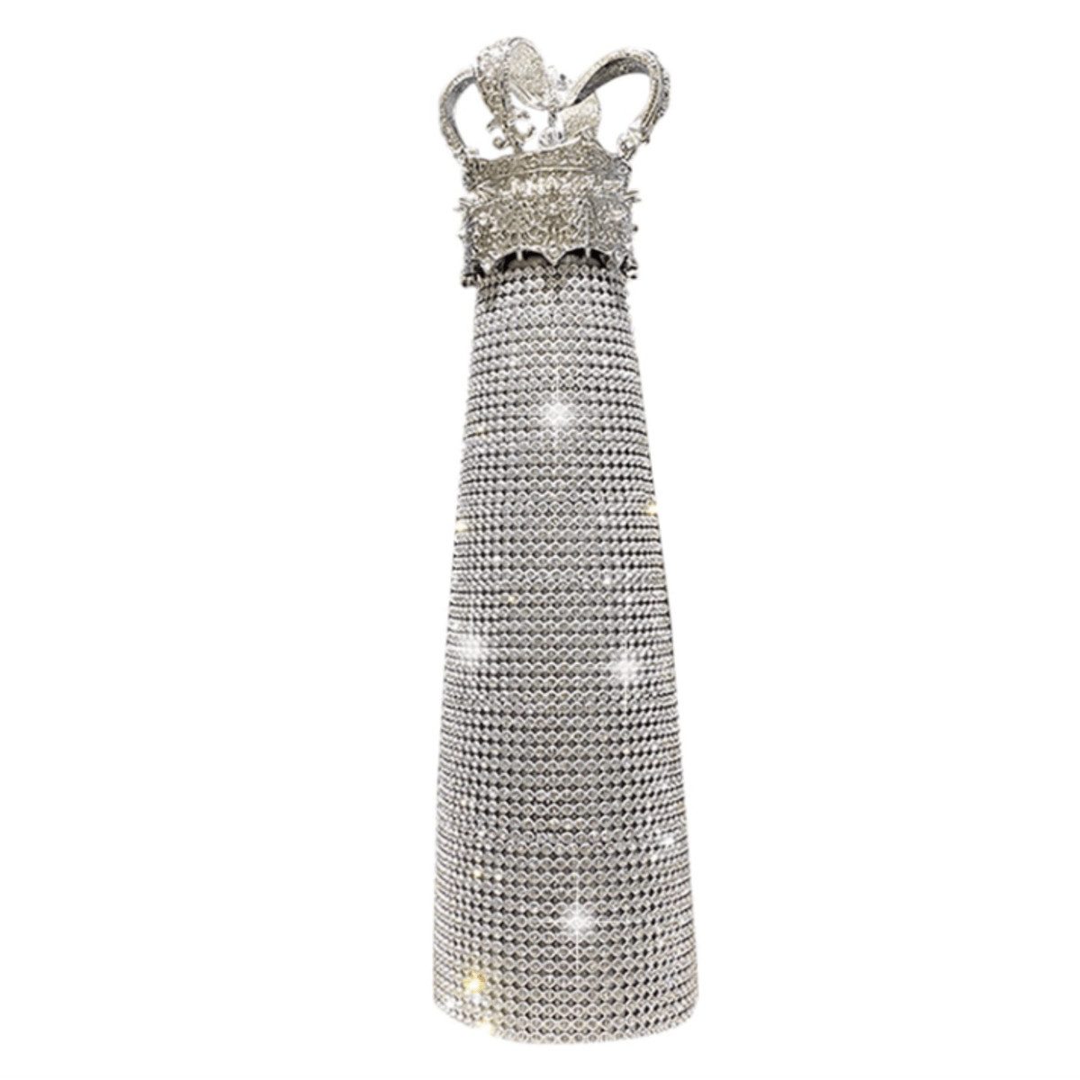 Nagham Ghazal Aswad Isolierflasche Diamond Crown 500ml Kronendeckel Edelstahl Stilvoll & Wiederverwendbar, Glitzer Strass Design, Stilvoll, Geschenkidee