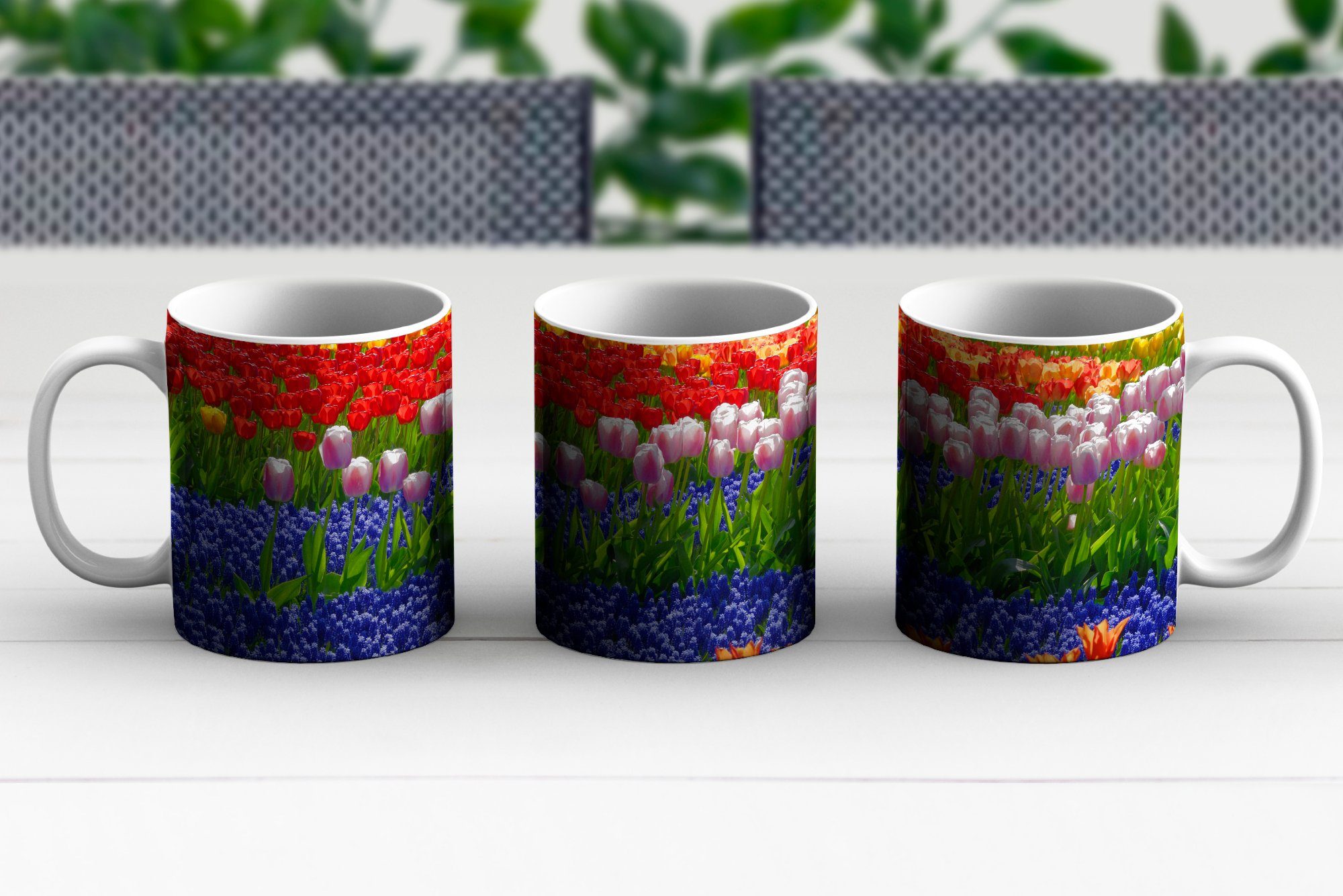 MuchoWow dem Geschenk Bunte Südholland, in Hyazinthen Teetasse, Becher, Keramik, und Tulpen Tasse Teetasse, Kaffeetassen, Keukenhof auf