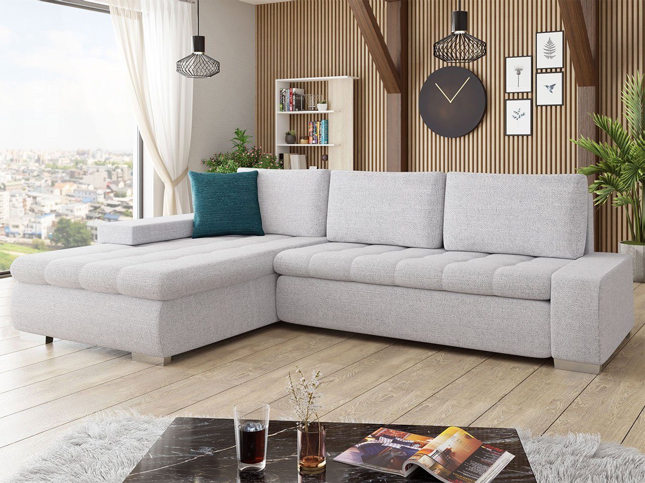 MIRJAN24 Ecksofa Orkan Premium, L-Sofa, mane mit Bettkasten, Universal und Elegante Schlaffunktion