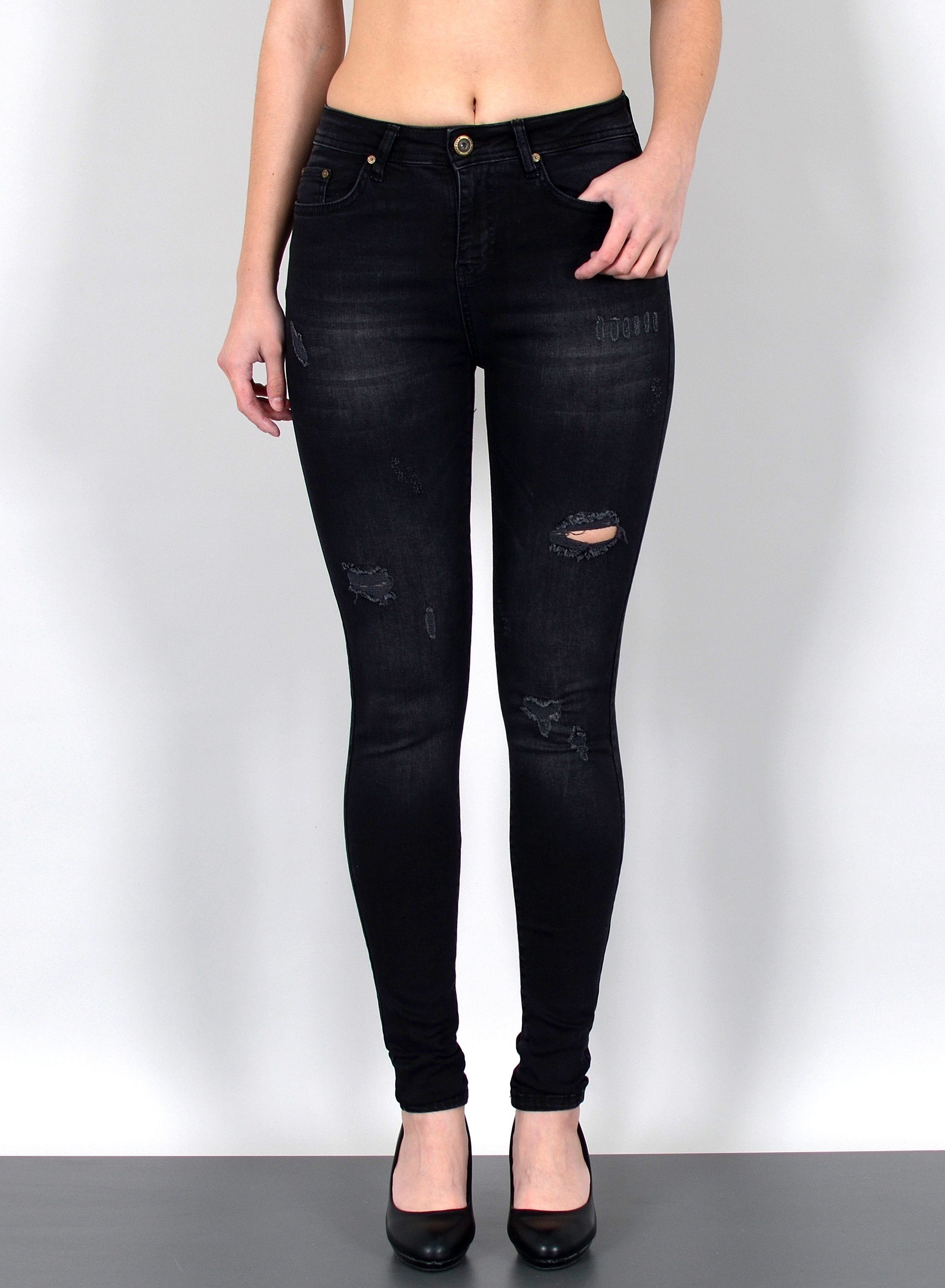 ESRA Skinny-fit-Jeans S500 High Waist Skinny Jeans Damen Röhrenjeans Hose S günstig online kaufen