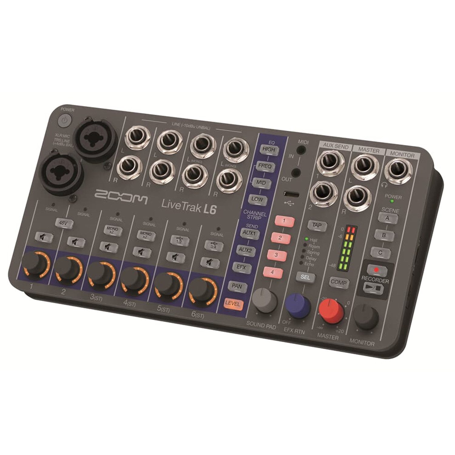 Zoom Audio Zoom Mischpult LiveTrak L-6 Digitaler Mixer Digitales Aufnahmegerät (Kompaktes Digital-Mischpult mit Effekten)